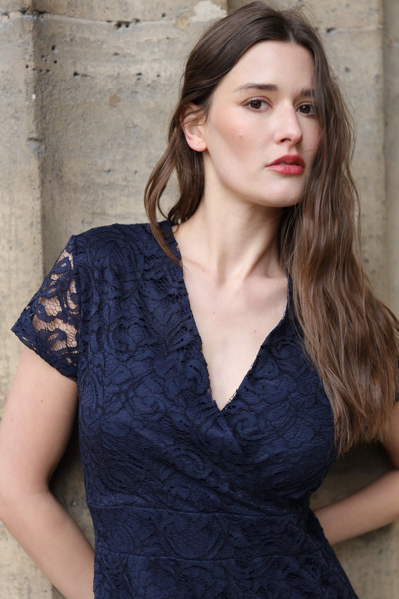Robe Constance en dentelle - Marine-ROBE FEMME-Curling-Paris