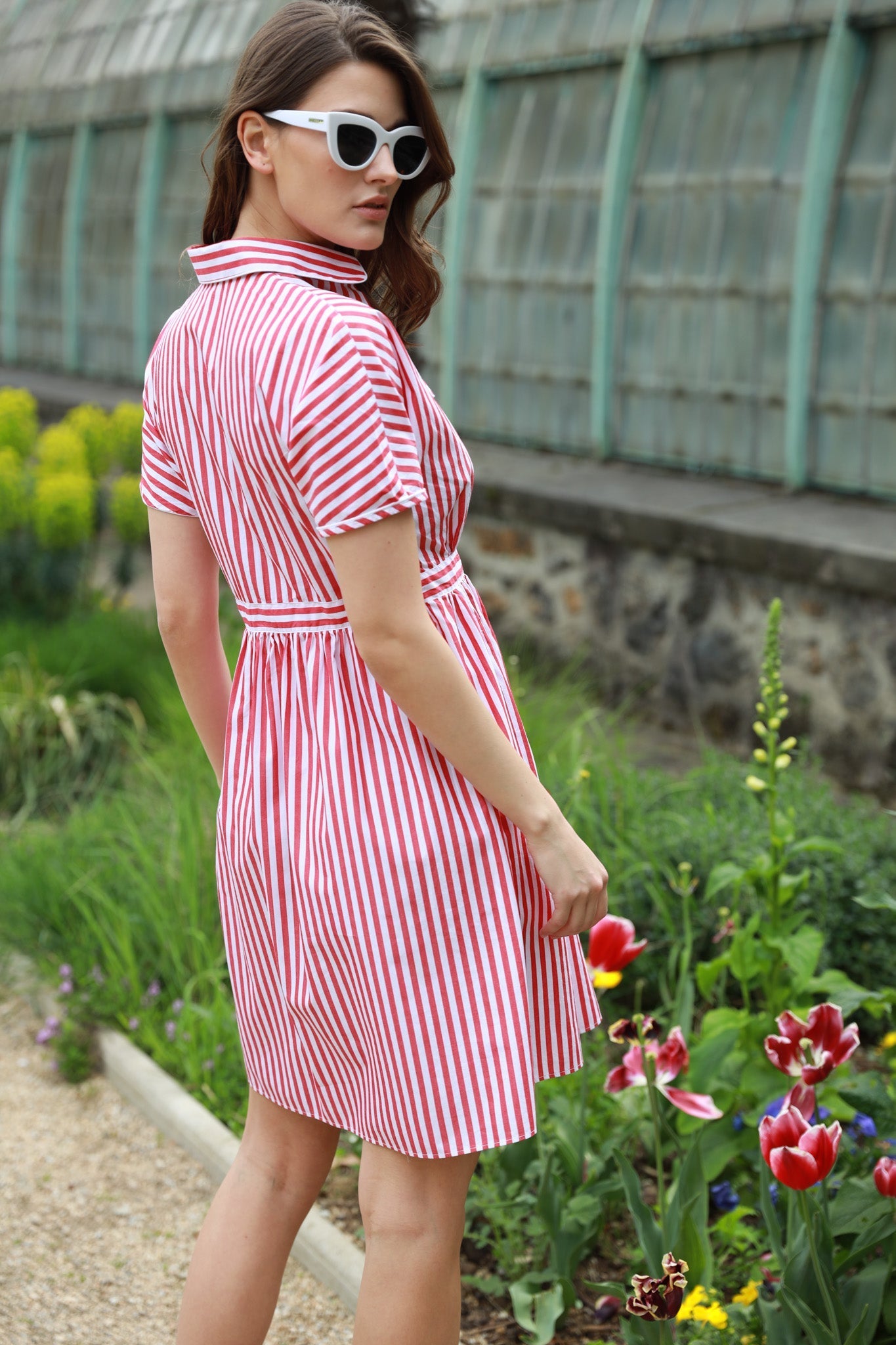 Robe Rosa en coton - Bâton Rouge & Blanc-ROBE FEMME-Curling-Paris