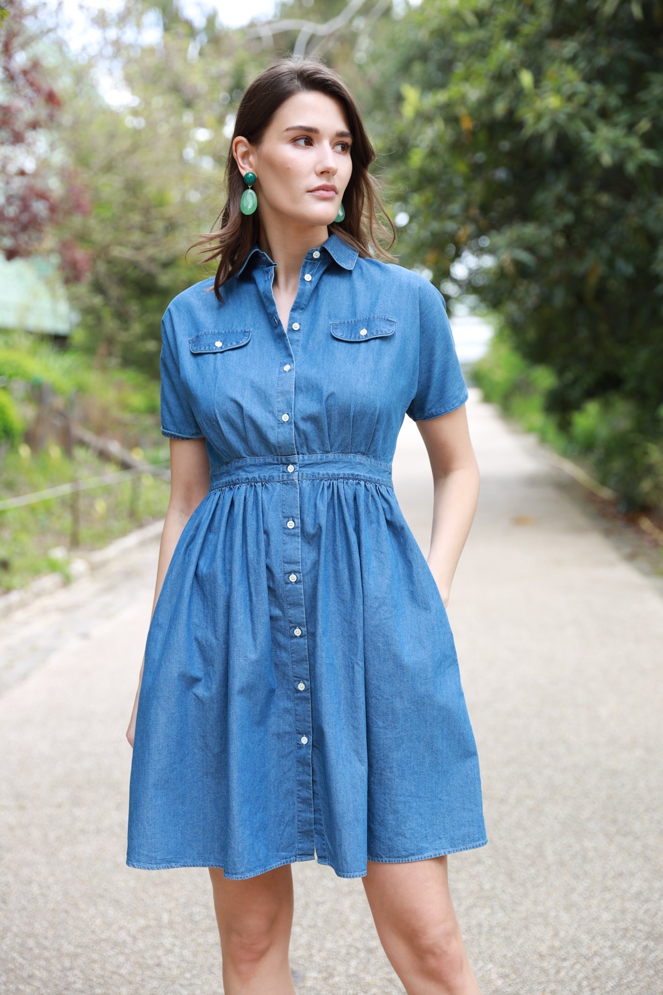 Robe Rosa en jeans - Bleu-ROBE FEMME-Curling-Paris