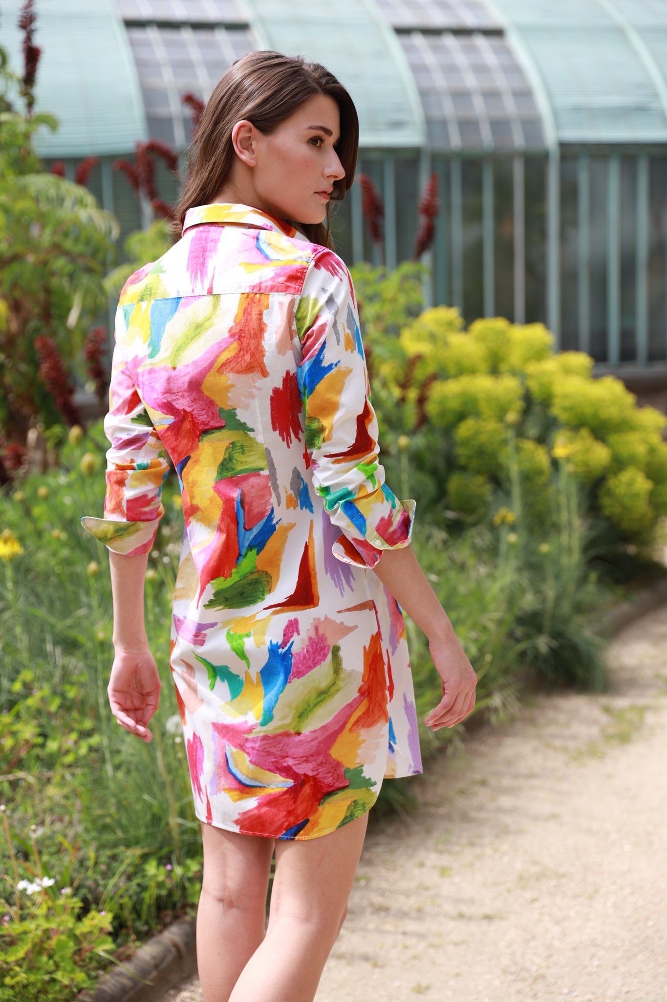Robe chemisier Rania en coton - Peinture multi-ROBE FEMME-Curling-Paris