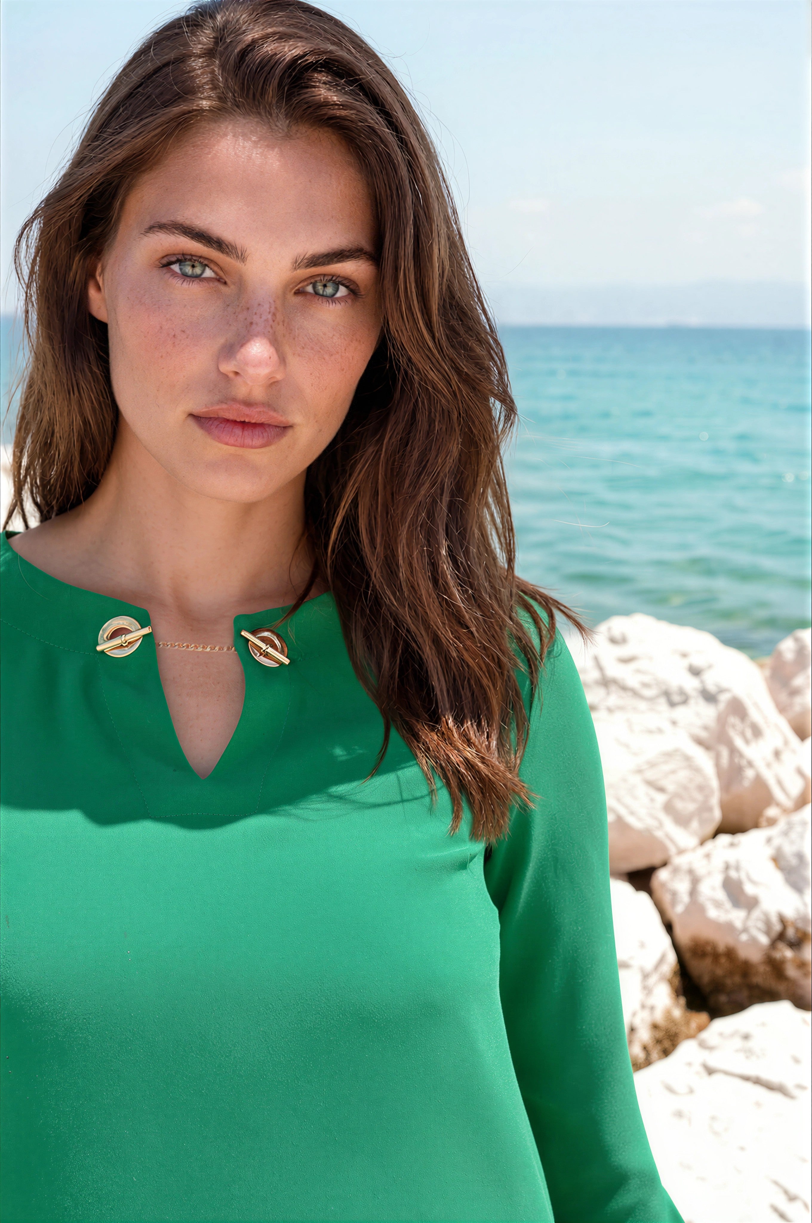 Robe cocktail Romanel - Vert-ROBE FEMME-Curling-Paris