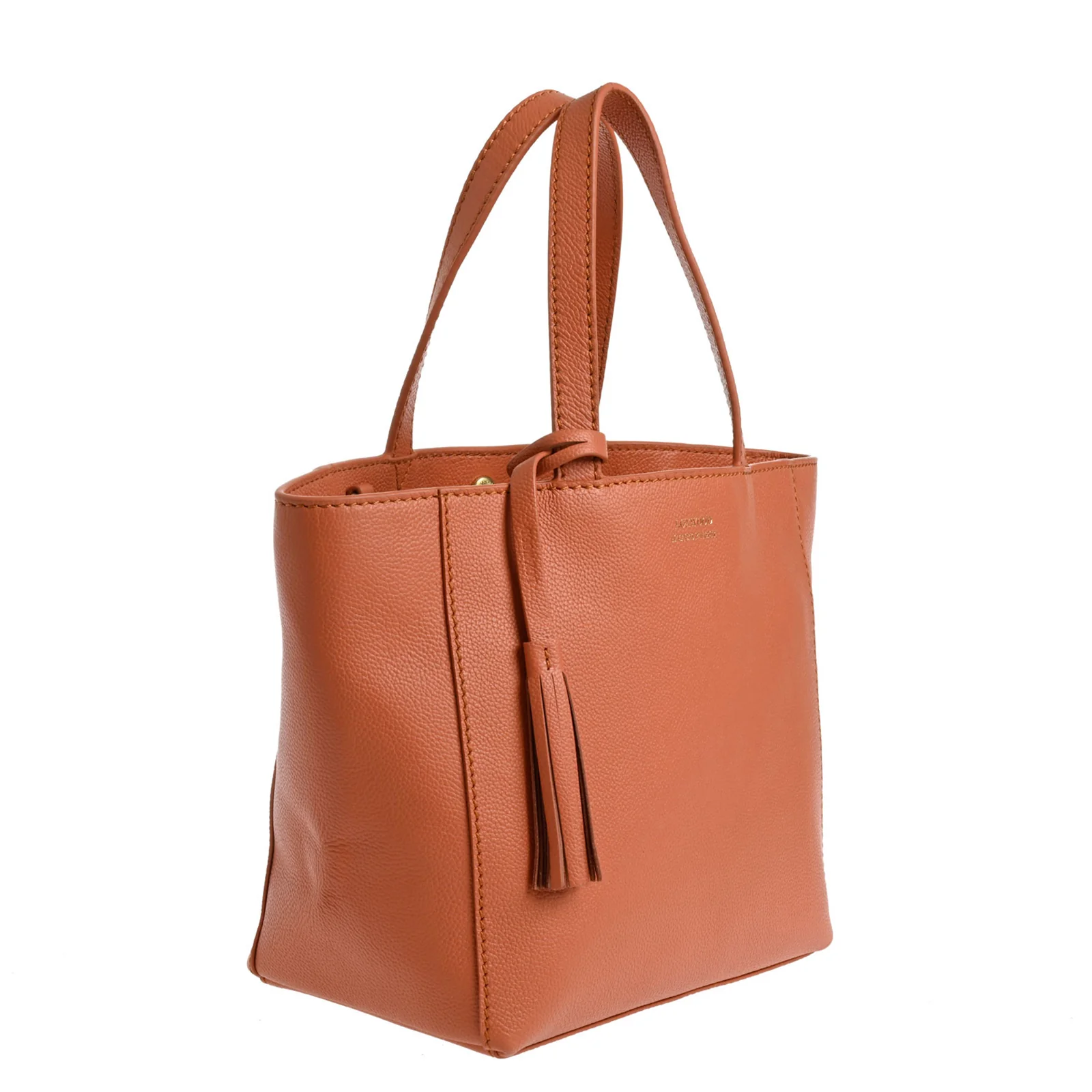 SAC CABAS SMALL CUIR GRAINÉ - CORAIL-SAC FEMME-Curling-Paris