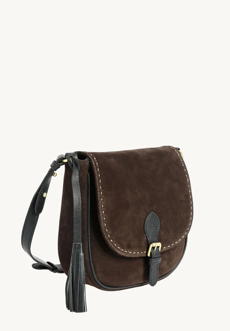 Sac crossover en daim loxwood Livia - Choco-SAC FEMME-Curling-Paris