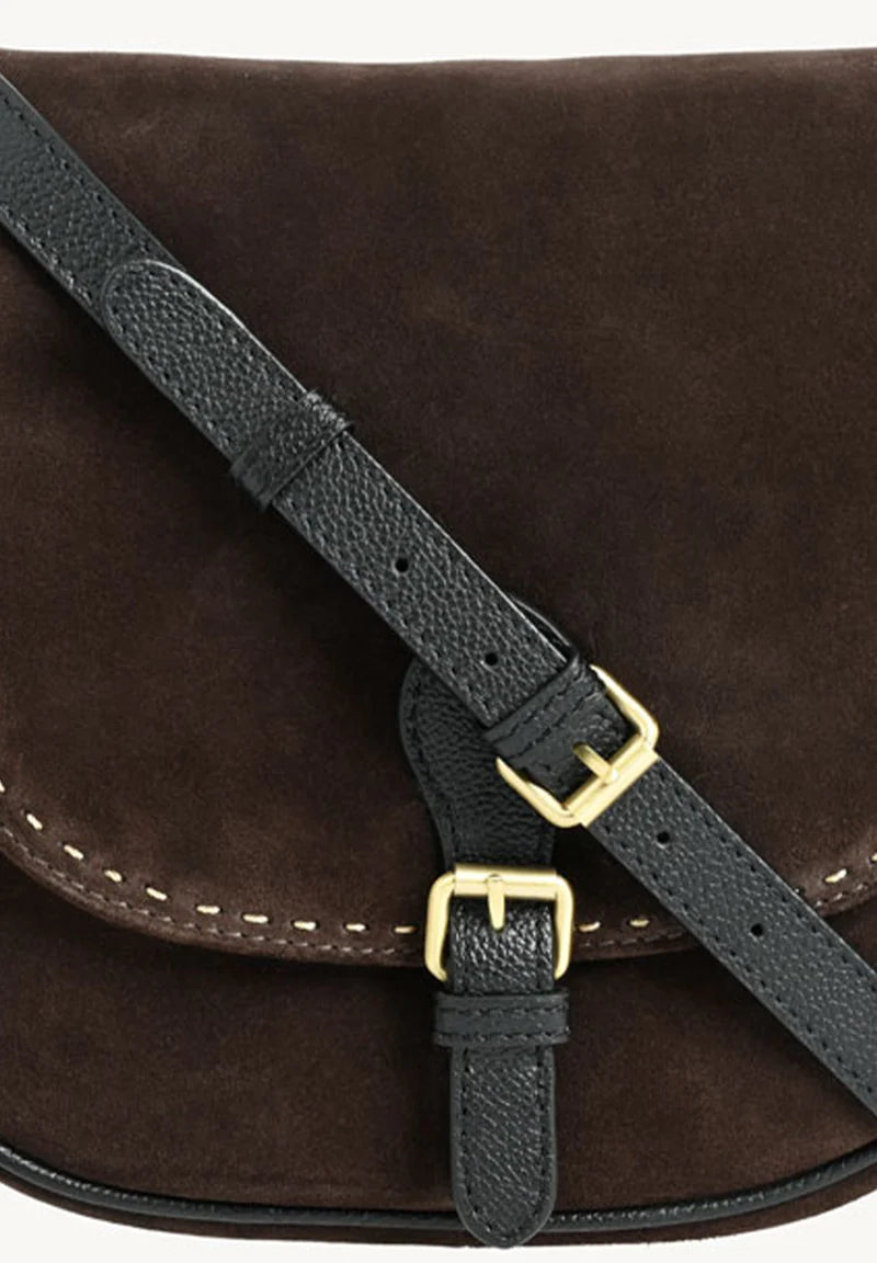 Sac crossover en daim loxwood Livia - Choco-SAC FEMME-Curling-Paris