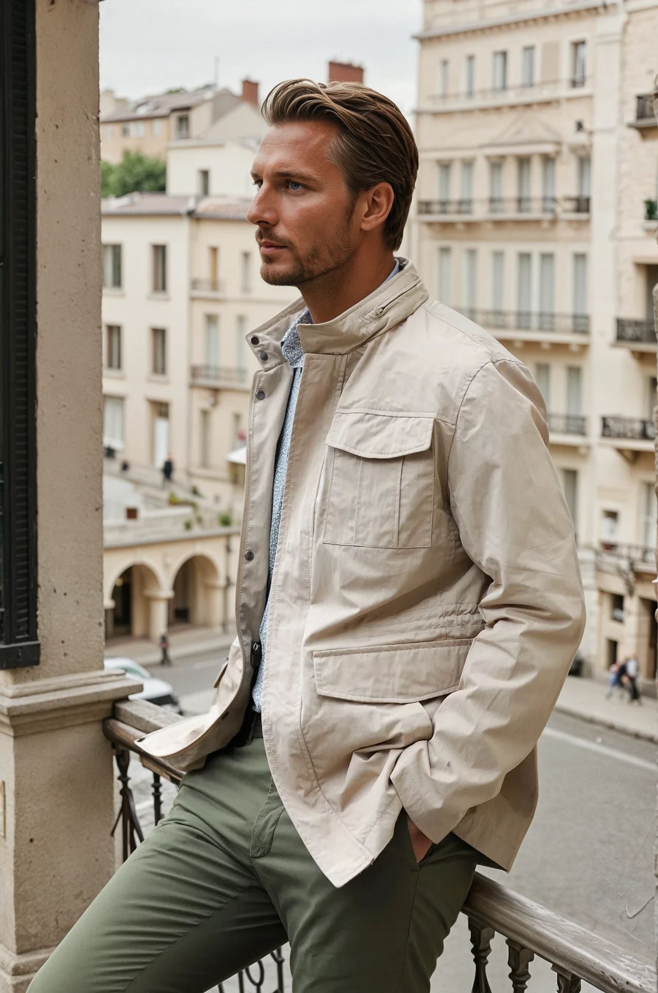 Saharienne Marius - Beige-MANTEAU HOMME-Curling-Paris
