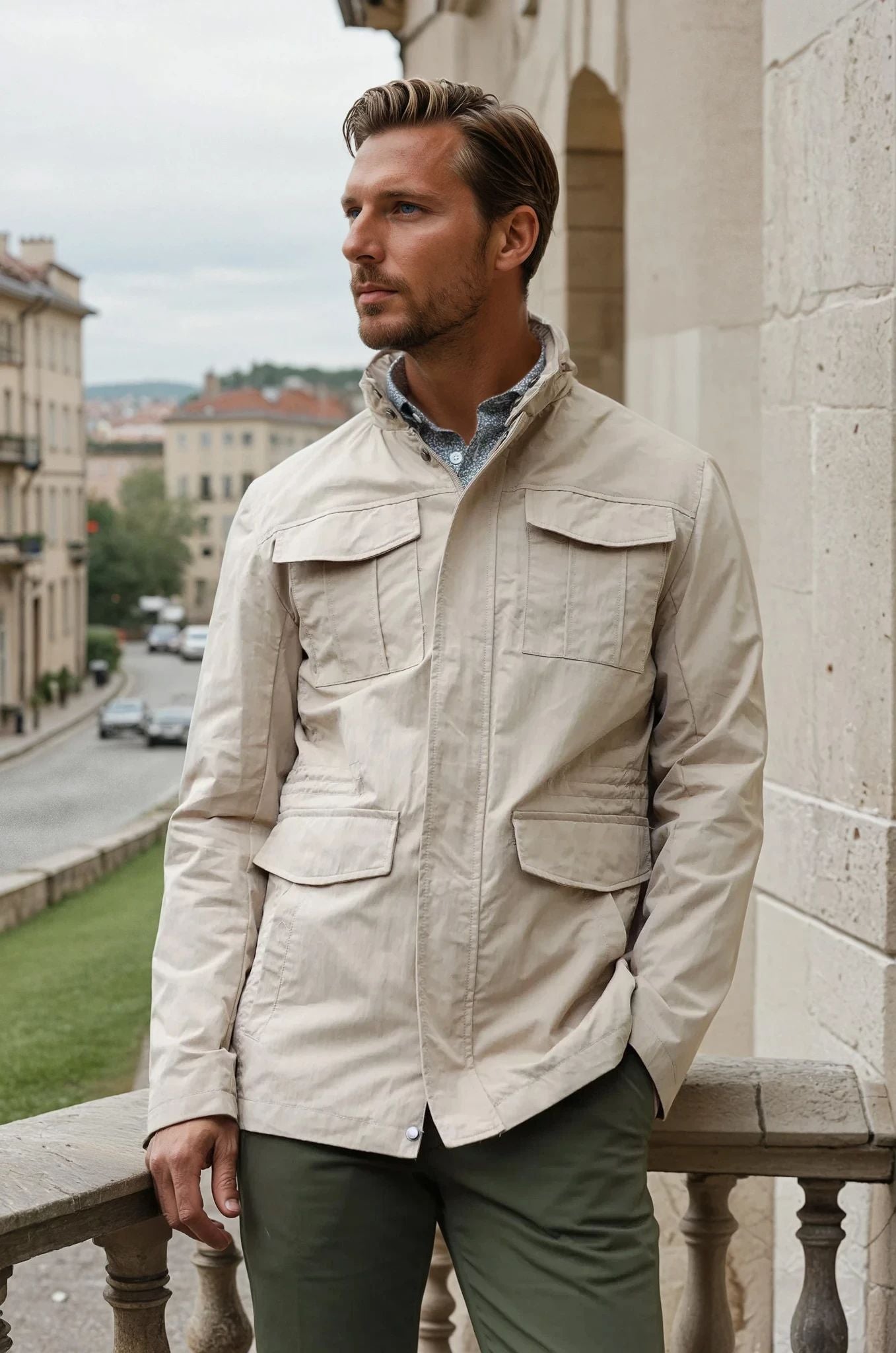 Saharienne Marius - Beige-MANTEAU HOMME-Curling-Paris