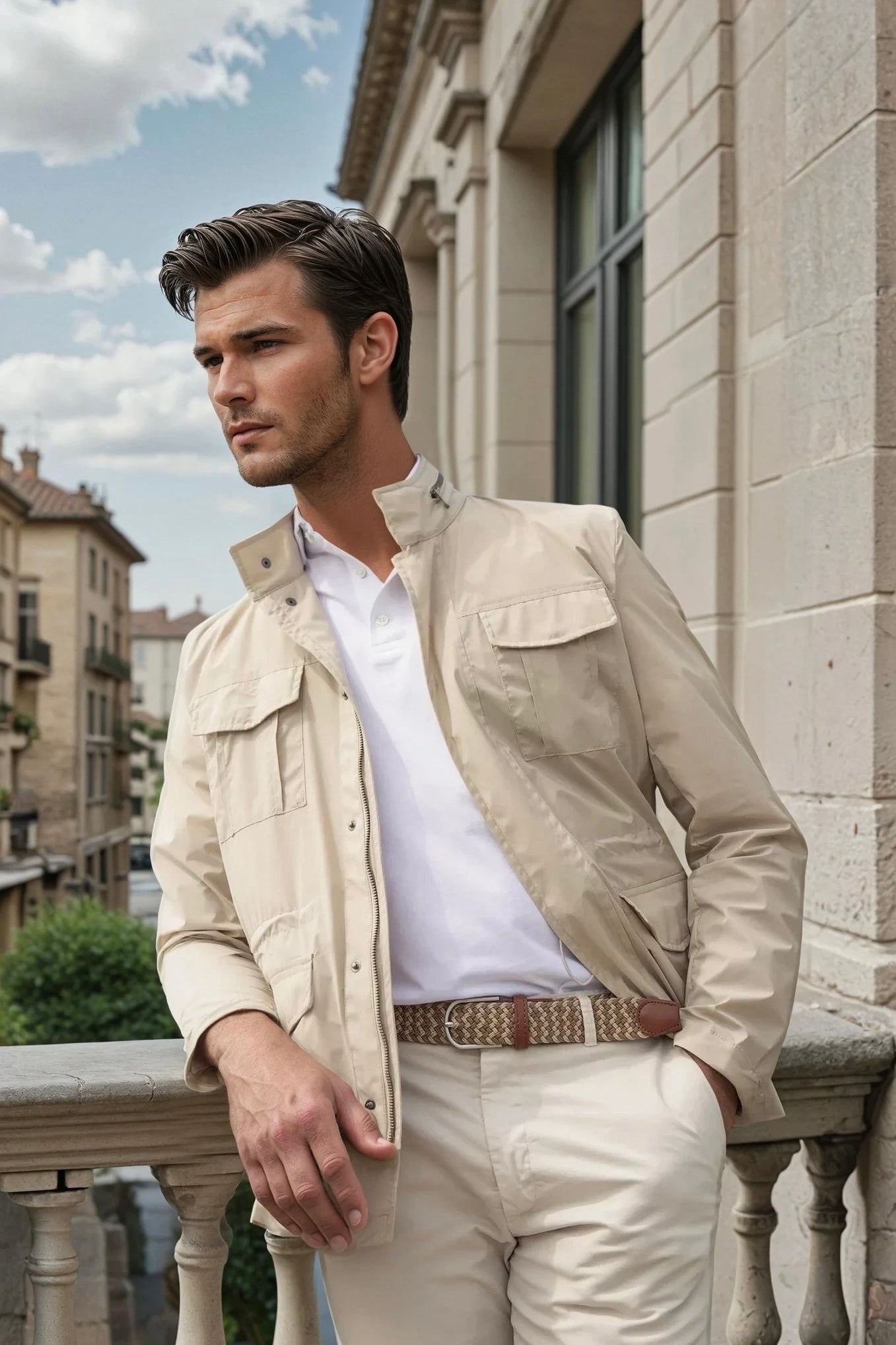 Saharienne Samy en nylon ultra light - Stone-MANTEAU HOMME-Curling-Paris