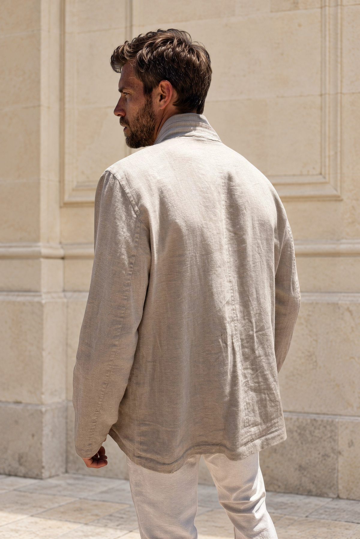 Saharienne Walter en lin - Beige-MANTEAU HOMME-Curling-Paris
