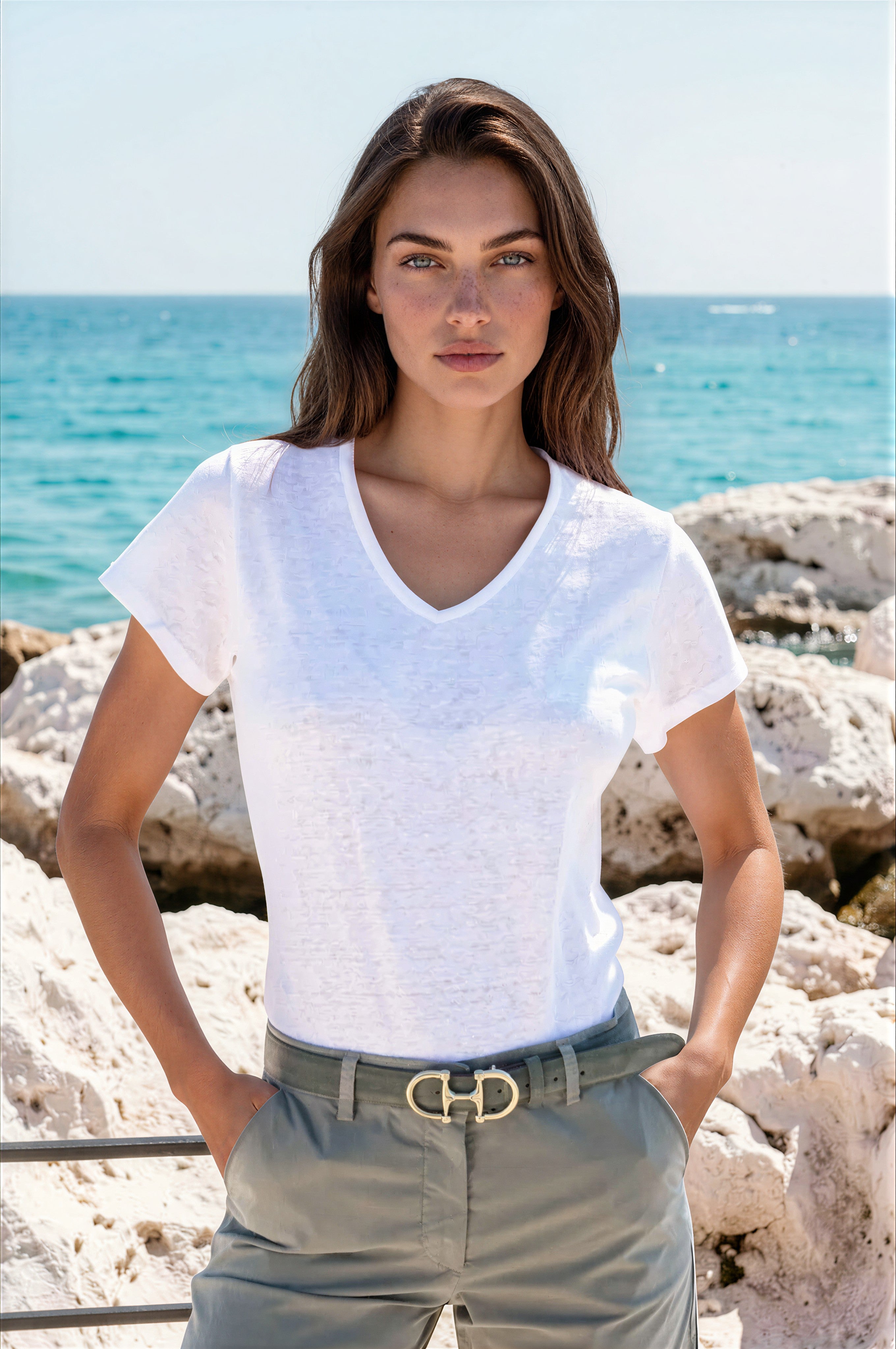 T-shirt Jimmy en lin - Blanc-T-SHIRT FEMME-Curling-Paris