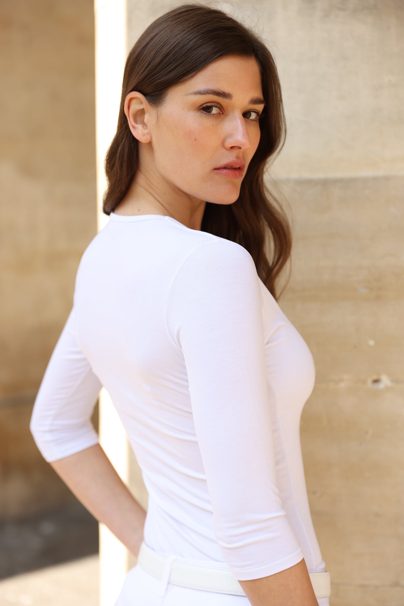 T-shirt Tania en viscose modal - Blanc-T-SHIRT FEMME-Curling-Paris