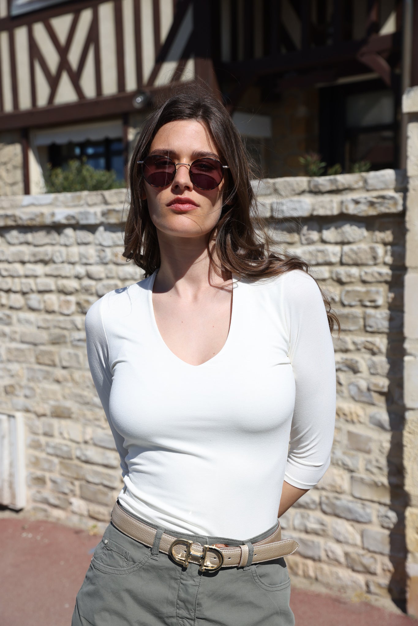 T-shirt Tania en viscose modal - Ecru-T-SHIRT FEMME-Curling-Paris