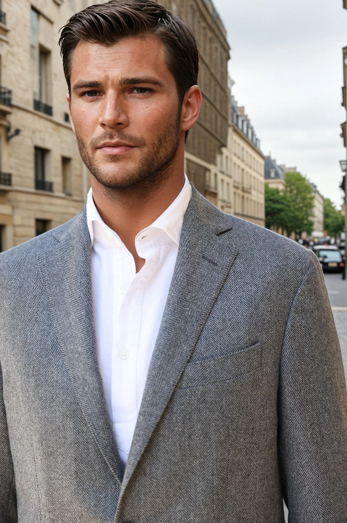 Veste Giorgio en laine - Chevron Gris-VESTE BLAZER HOMME-Curling-Paris