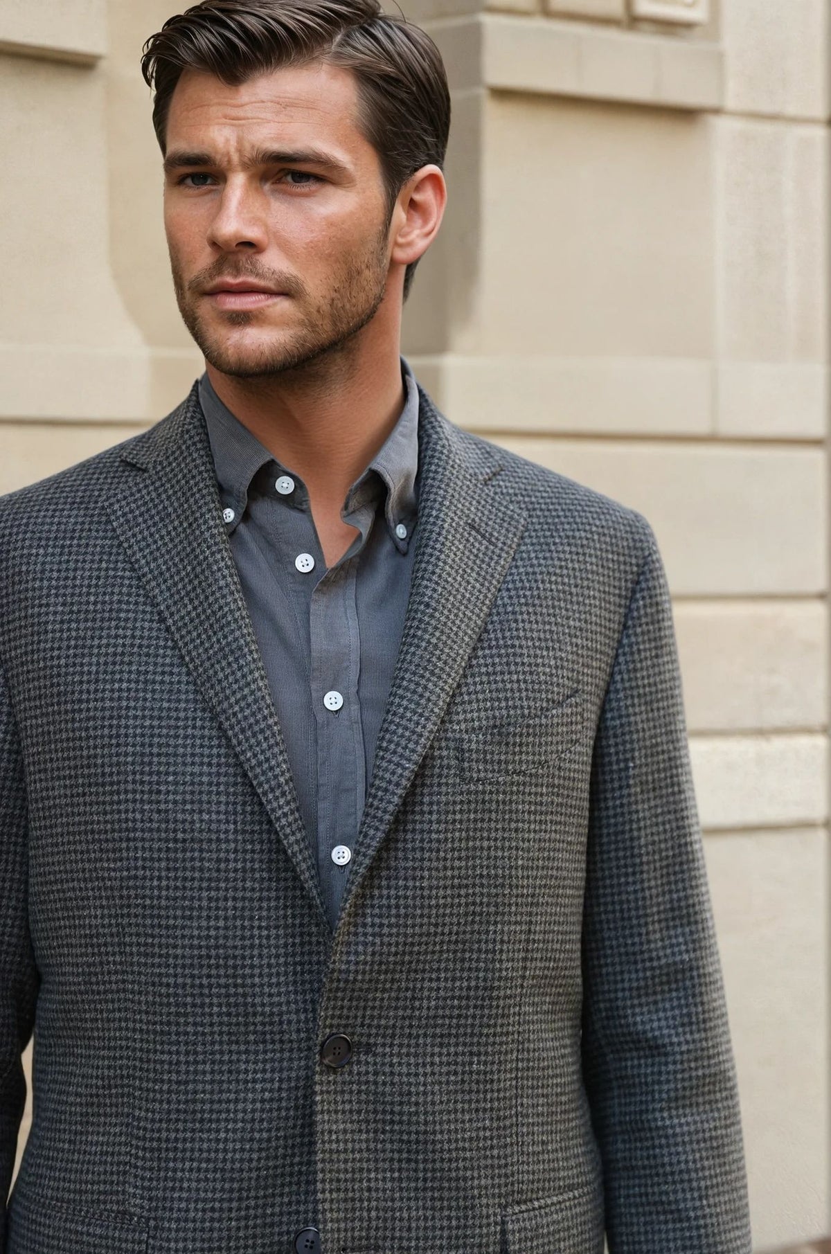 Veste Giorgio en laine - Kaki-VESTE BLAZER HOMME-Curling-Paris