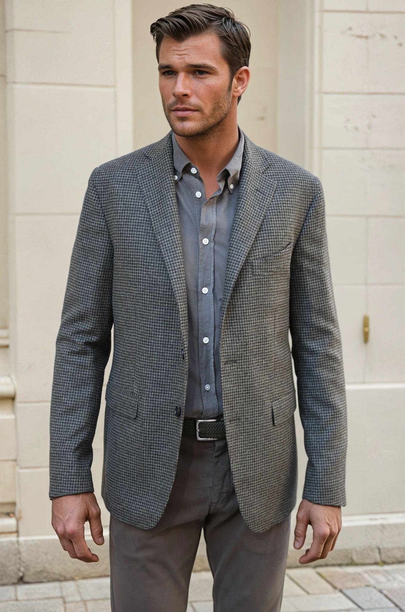 Veste Giorgio en laine - Kaki-VESTE BLAZER HOMME-Curling-Paris