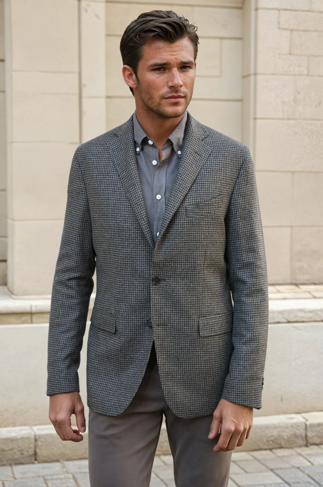 Veste Giorgio en laine - Kaki-VESTE BLAZER HOMME-Curling-Paris