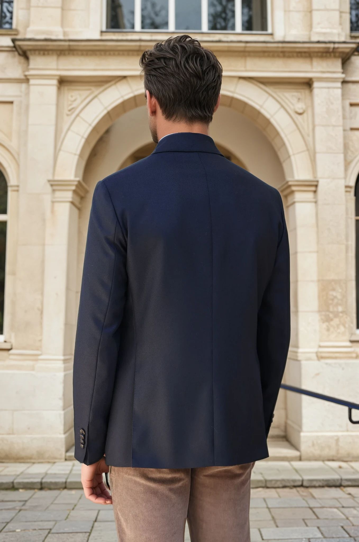 Veste Giorgio en laine - Natté Marine-VESTE BLAZER HOMME-Curling-Paris