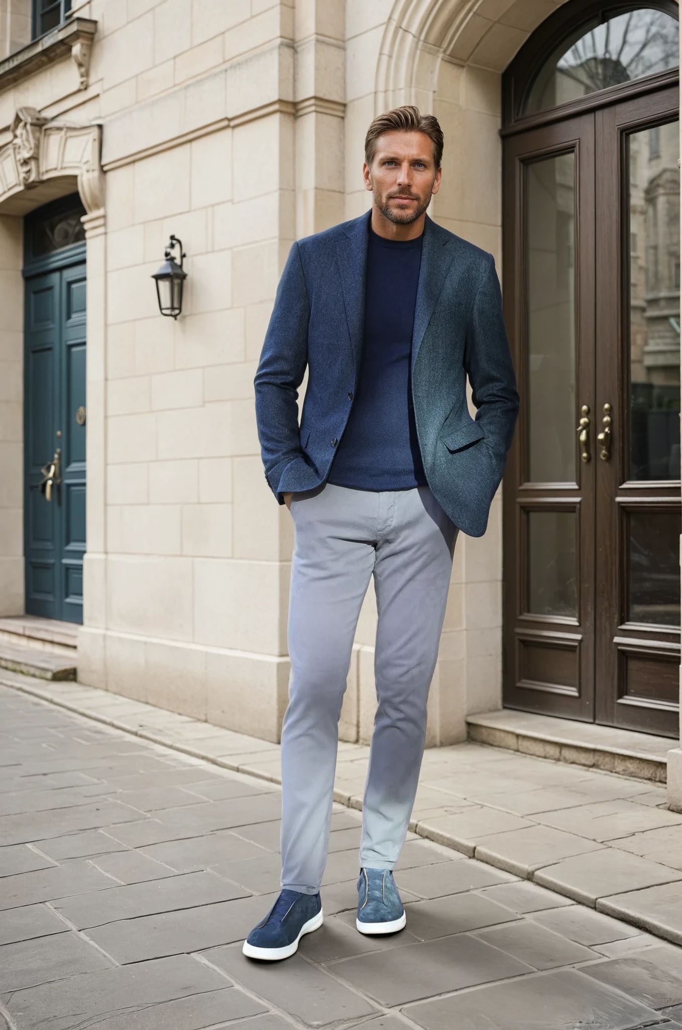 Veste Giorgio en laine et cachemire - Chevron Jeans-VESTE BLAZER HOMME-Curling-Paris