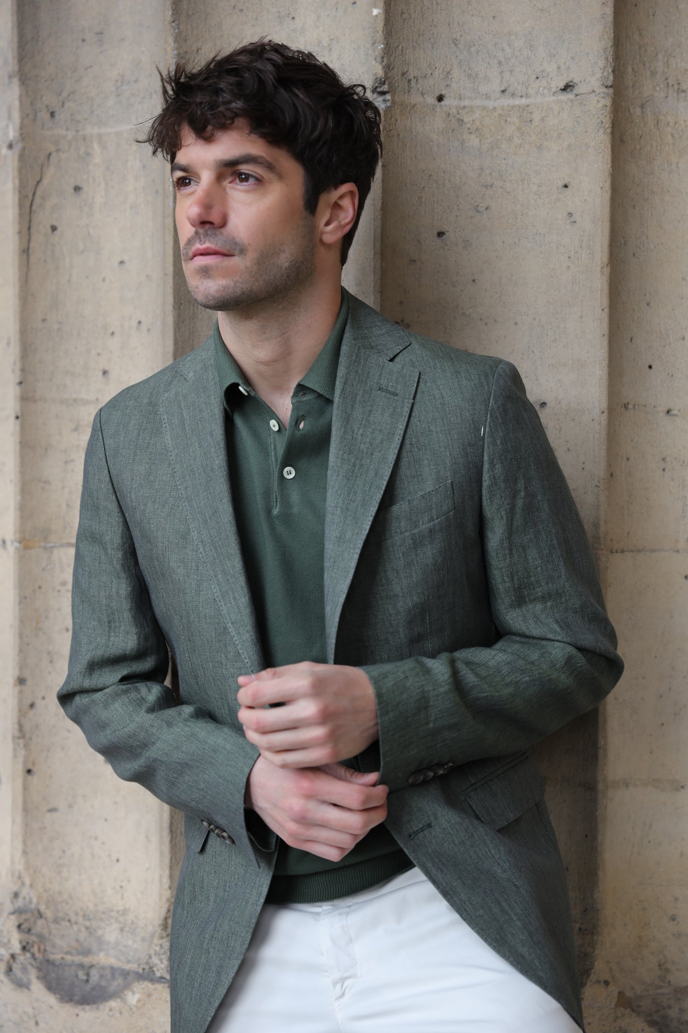 Giorgio linen jacket - Khaki 