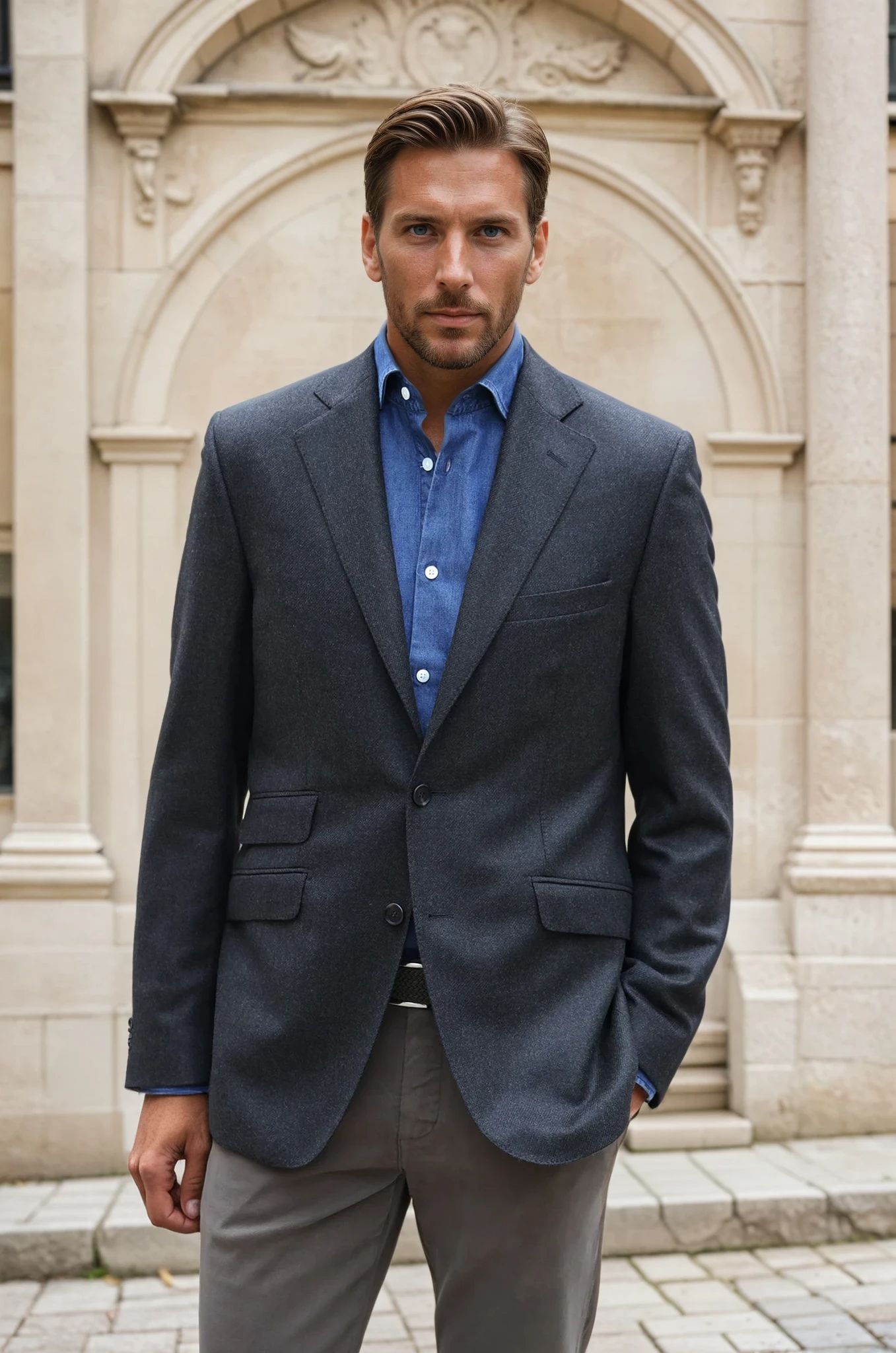 Veste Goal en laine - Kaki-VESTE BLAZER HOMME-Curling-Paris