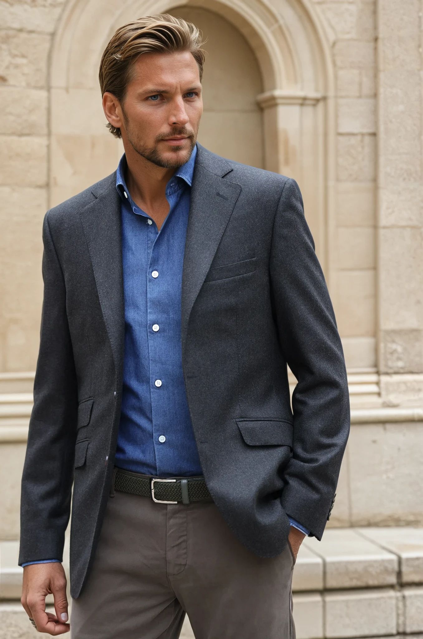 Veste Goal en laine - Kaki-VESTE BLAZER HOMME-Curling-Paris