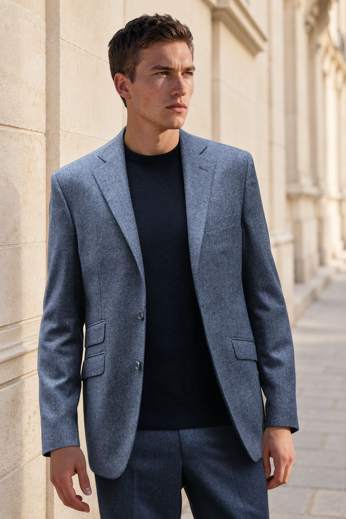 Veste Goal en laine et cachemire - Anthracite-VESTE BLAZER HOMME-Curling-Paris