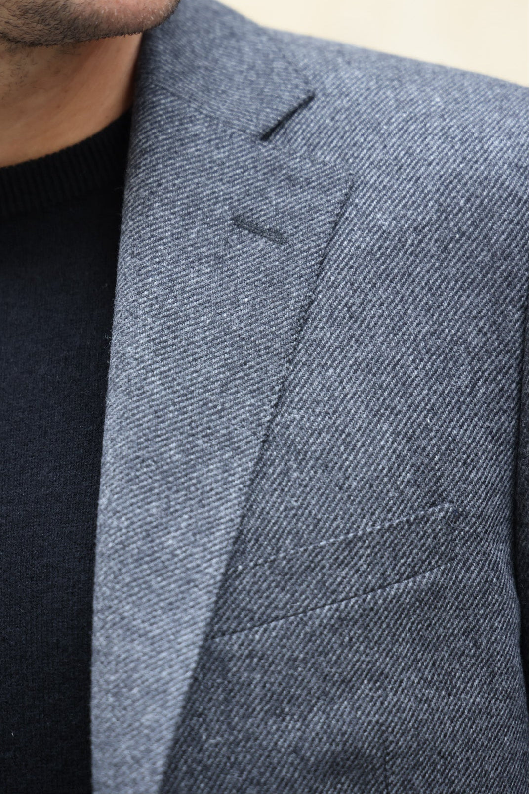 Veste Goal en laine et cachemire - Anthracite-VESTE BLAZER HOMME-Curling-Paris