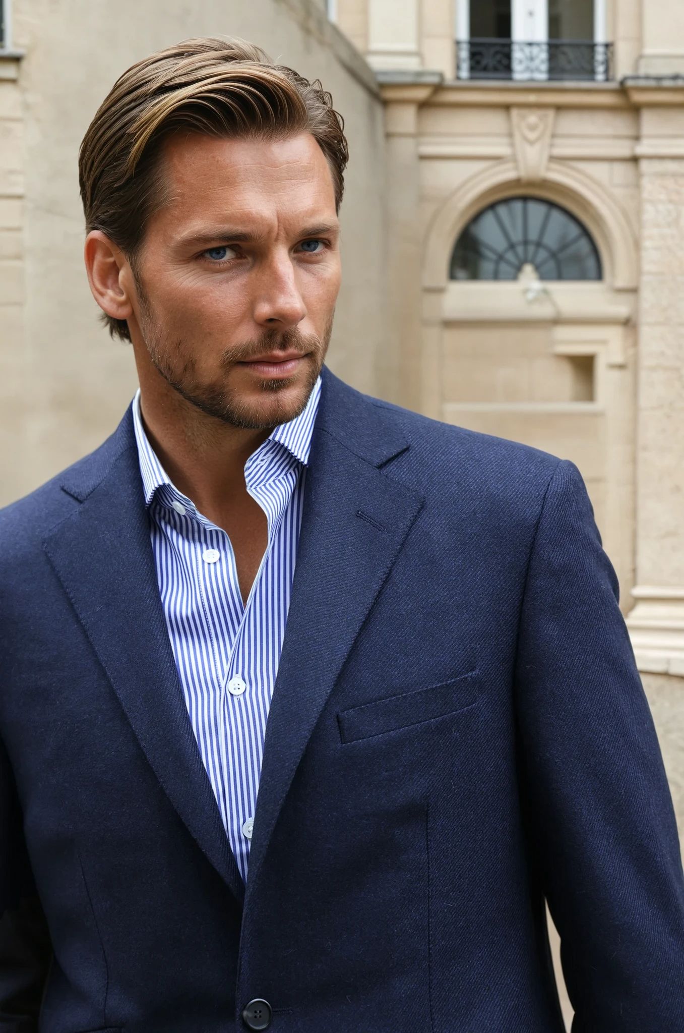 Veste Goal en laine et cachemire - Marine-VESTE BLAZER HOMME-Curling-Paris