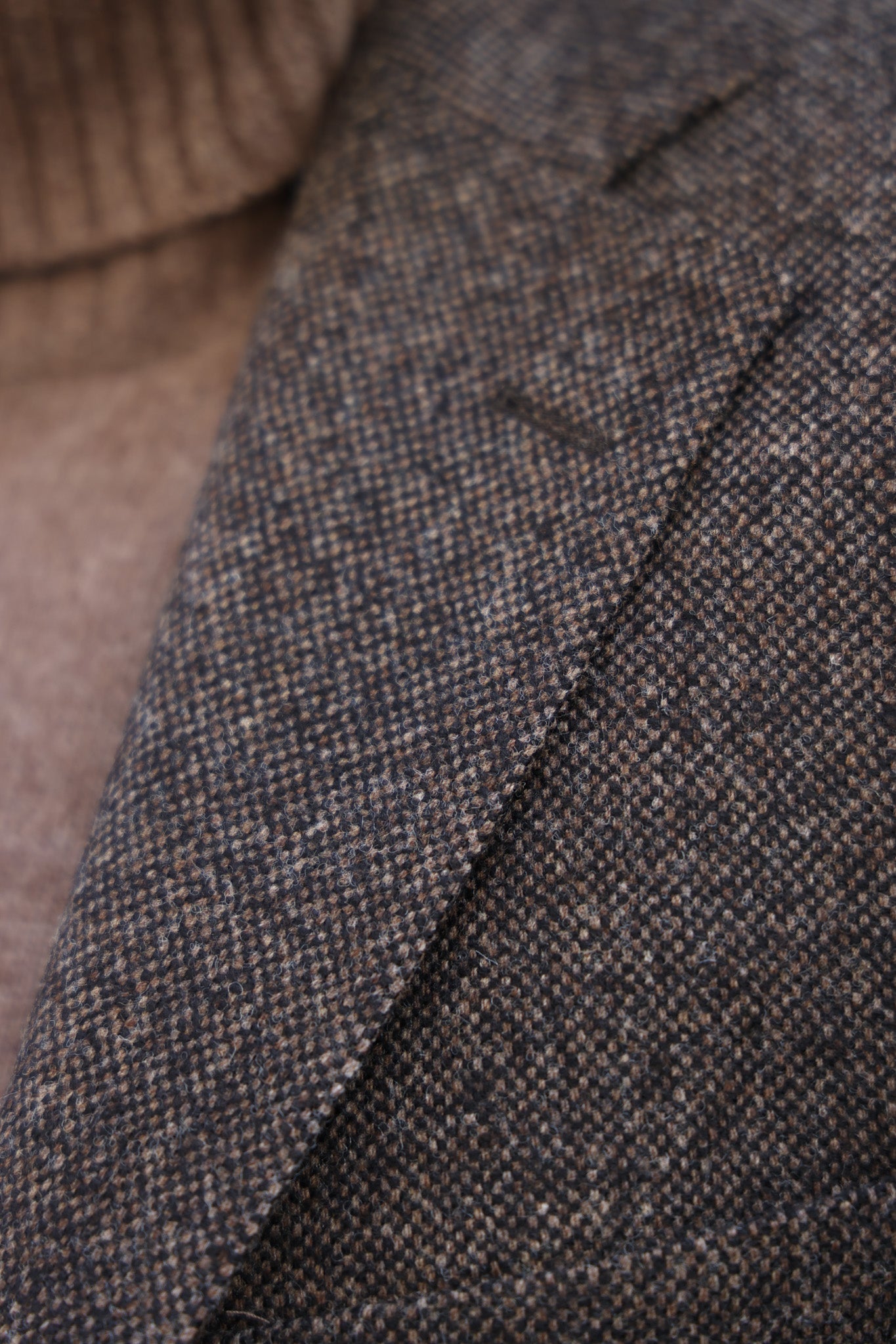 Veste Goal en laine et cachemire - Tweed marron-VESTE BLAZER HOMME-Curling-Paris