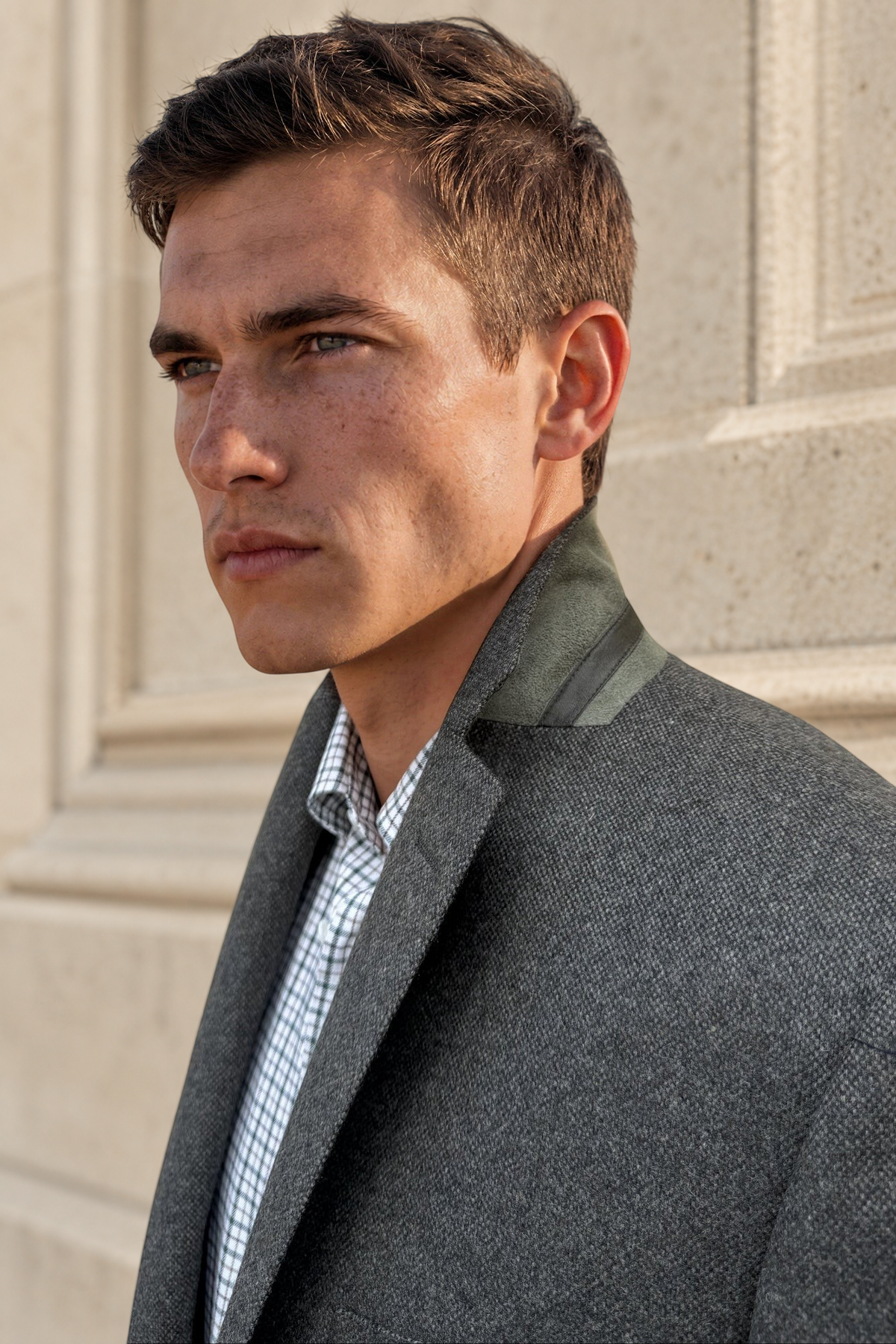 Veste Goal en laine vierge Angelico - Kaki-VESTE BLAZER HOMME-Curling-Paris