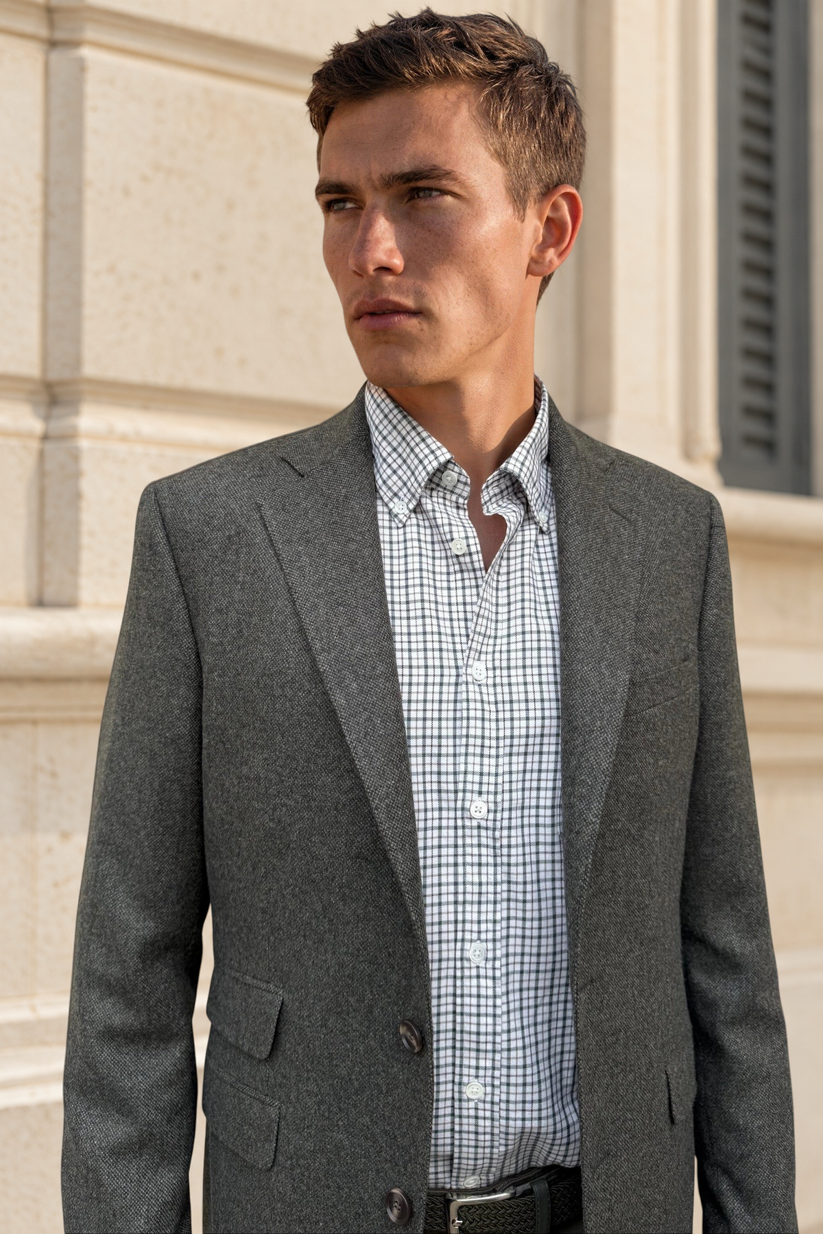Veste Goal en laine vierge Angelico - Kaki-VESTE BLAZER HOMME-Curling-Paris