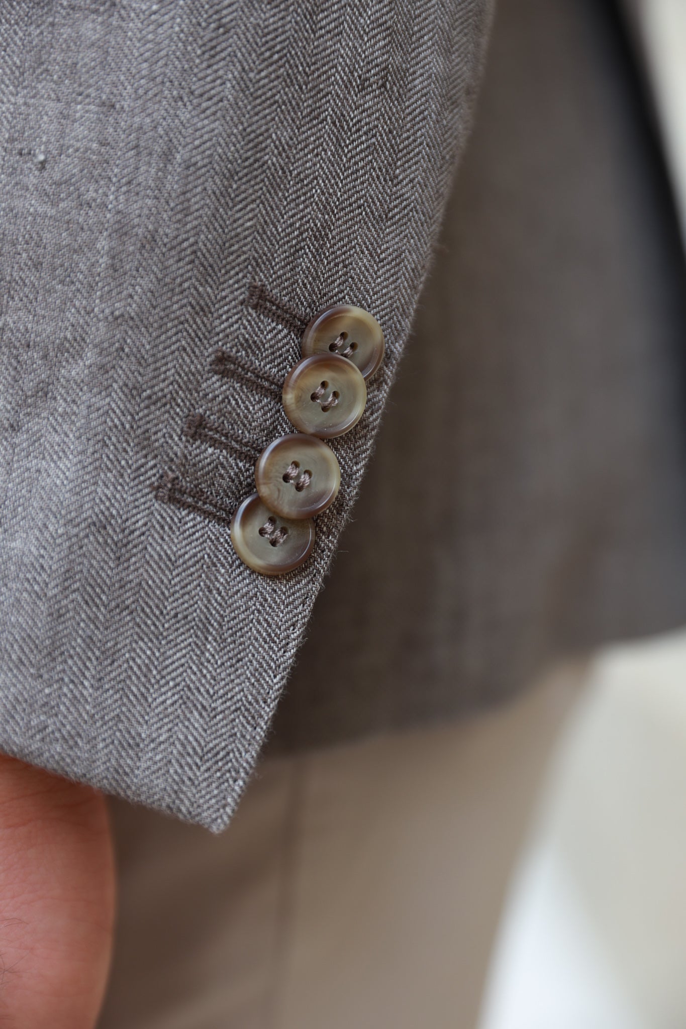Veste Goal en lin Angelico - Chevron Taupe-VESTE BLAZER HOMME-Curling-Paris