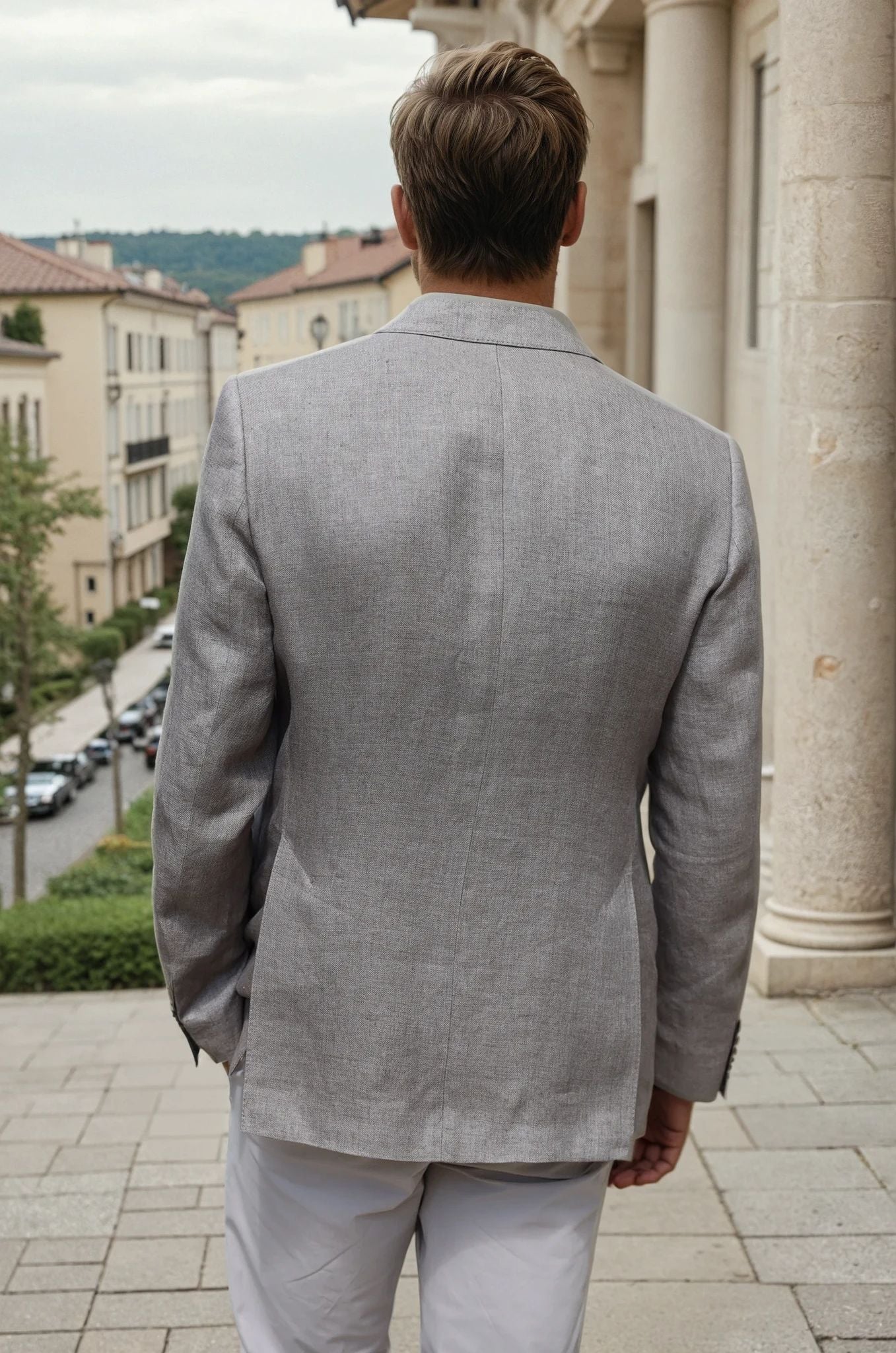 Veste Goal en lin - Mushroom-VESTE BLAZER HOMME-Curling-Paris
