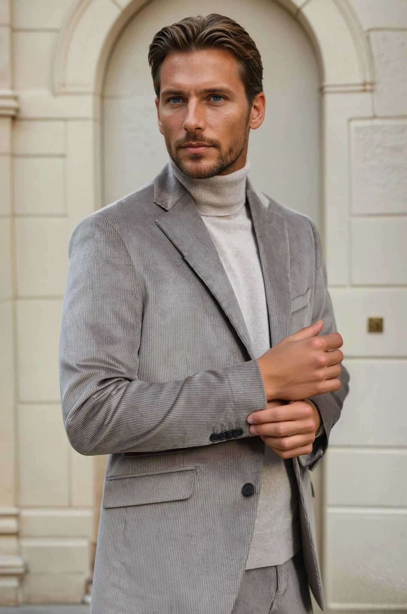 Veste Goal en velours côtelé - Greige-VESTE BLAZER HOMME-Curling-Paris