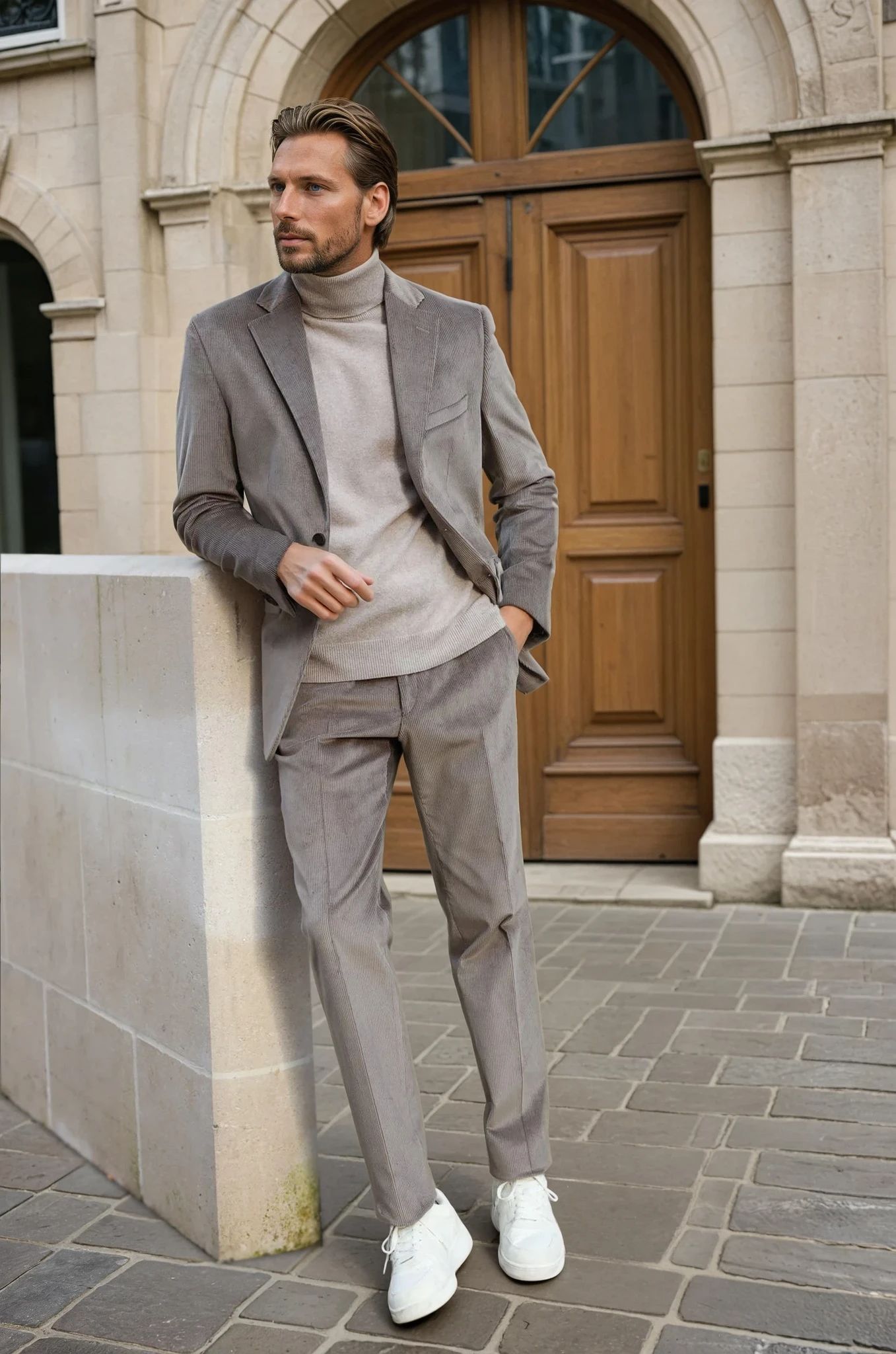 Veste Goal en velours côtelé - Greige-VESTE BLAZER HOMME-Curling-Paris