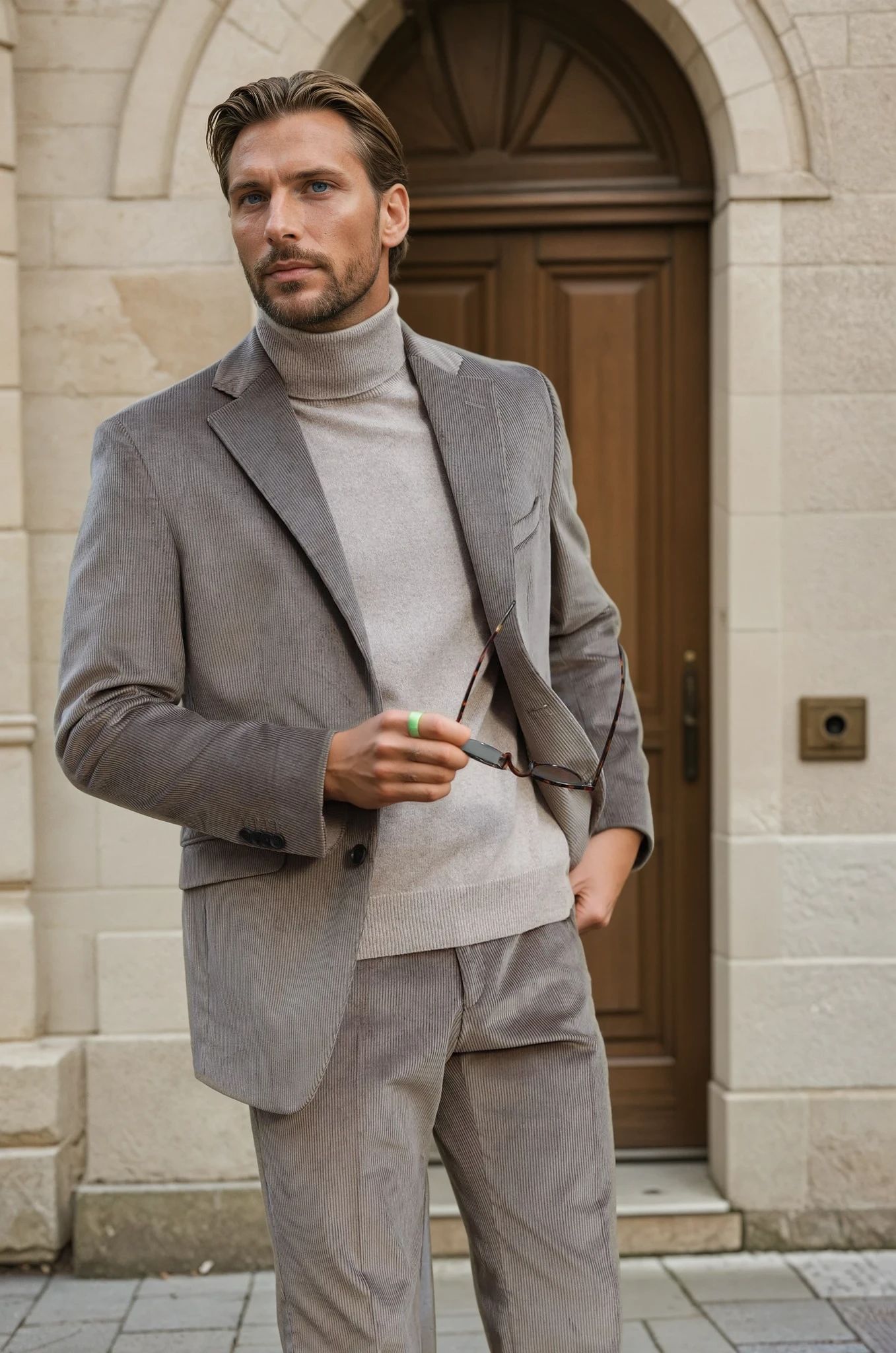 Veste Goal en velours côtelé - Greige-VESTE BLAZER HOMME-Curling-Paris