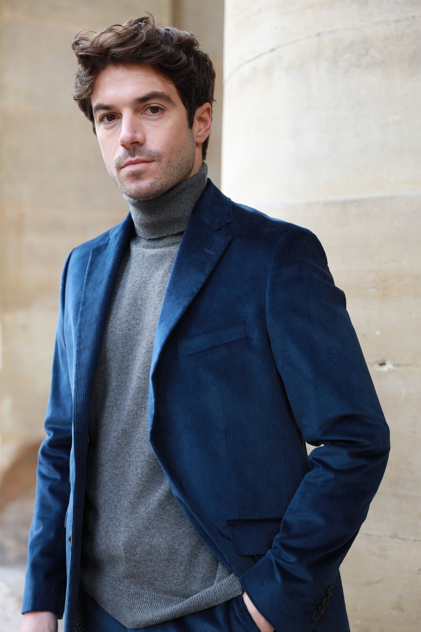 Veste Goal en velours côtelé - Marine-VESTE BLAZER HOMME-Curling-Paris