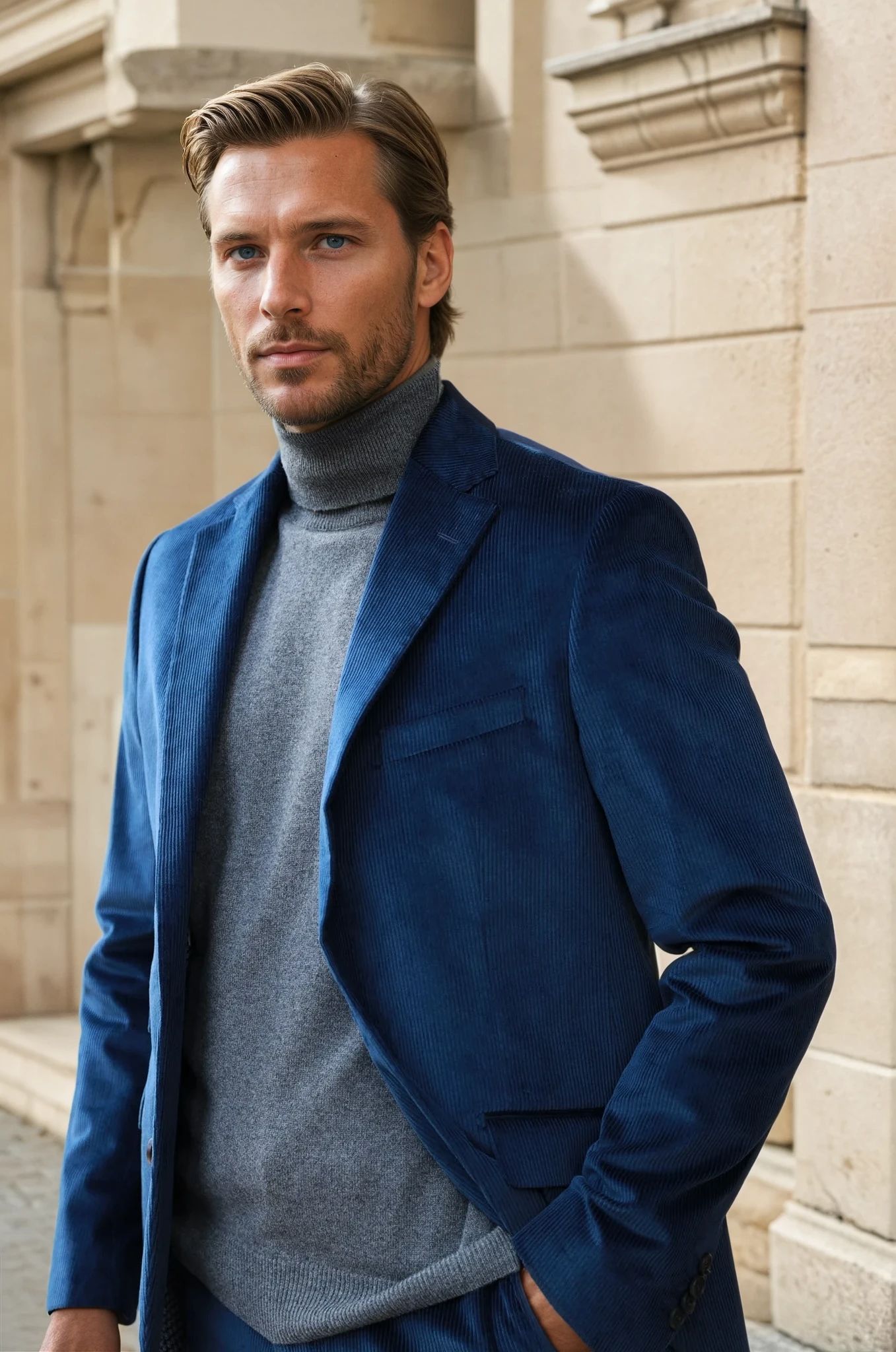 Veste Goal en velours côtelé - Marine-VESTE BLAZER HOMME-Curling-Paris
