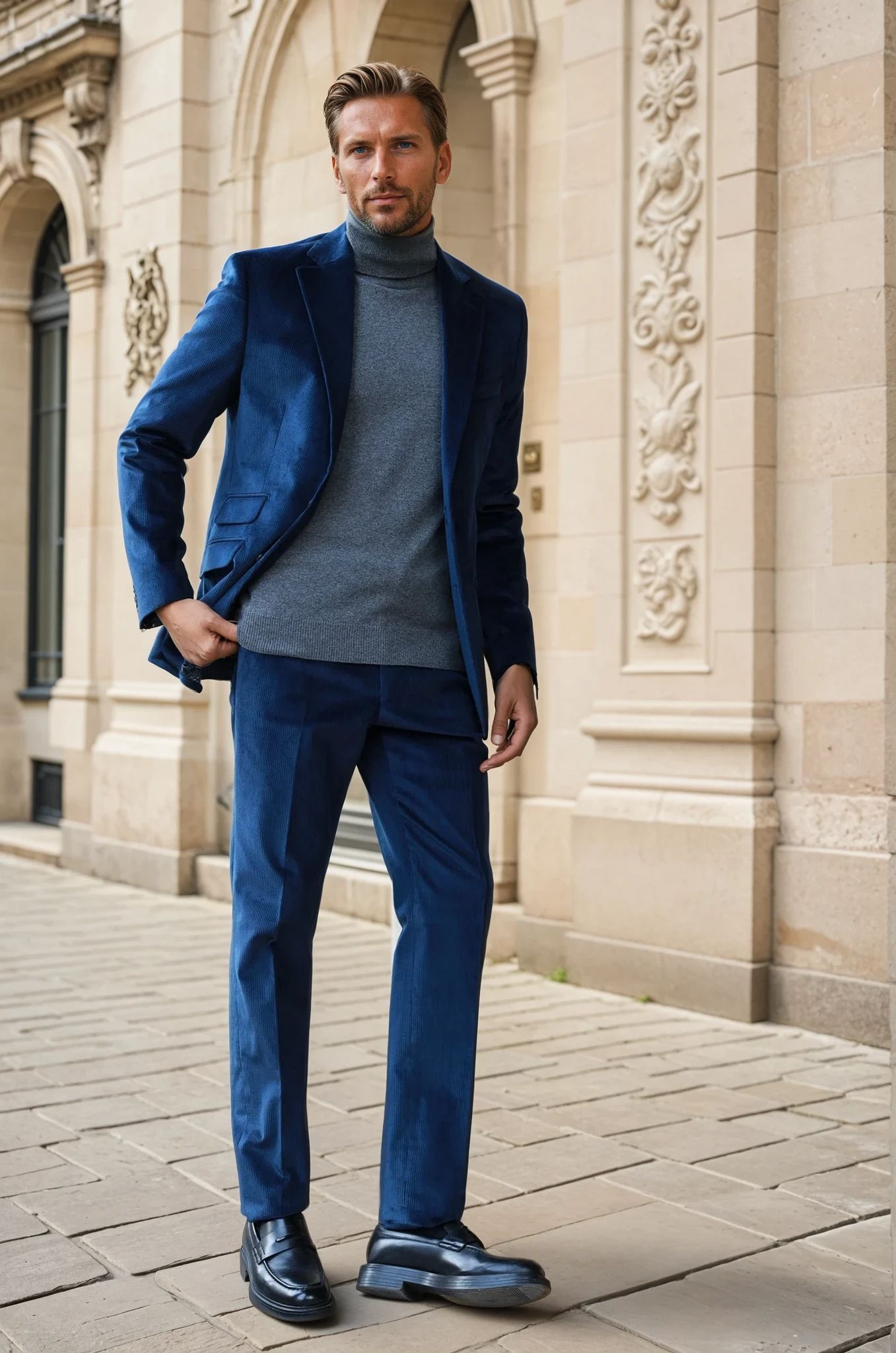 Veste Goal en velours côtelé - Marine-VESTE BLAZER HOMME-Curling-Paris