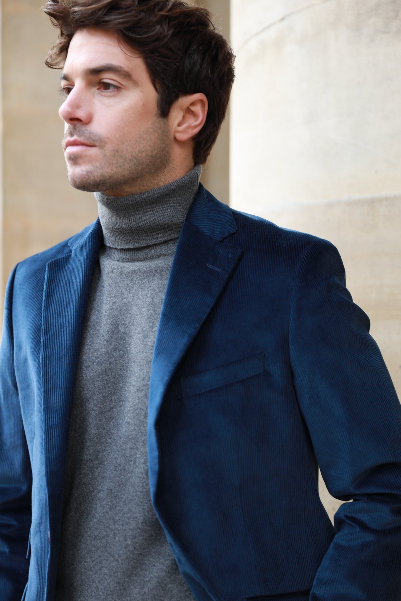 Veste Goal en velours côtelé - Marine-VESTE BLAZER HOMME-Curling-Paris