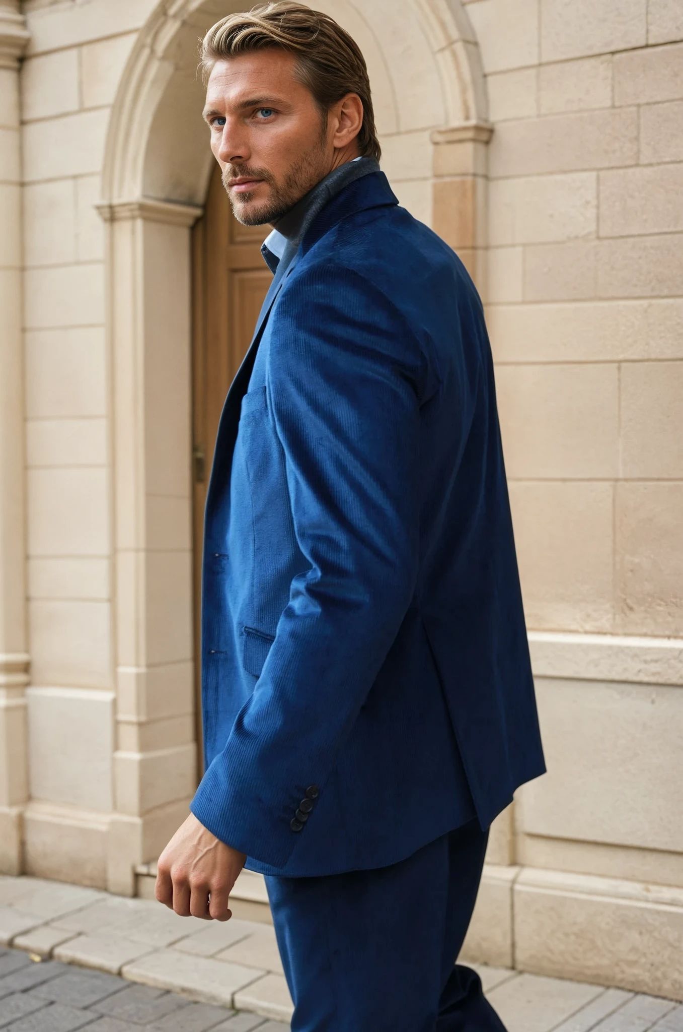 Veste Goal en velours côtelé - Marine-VESTE BLAZER HOMME-Curling-Paris