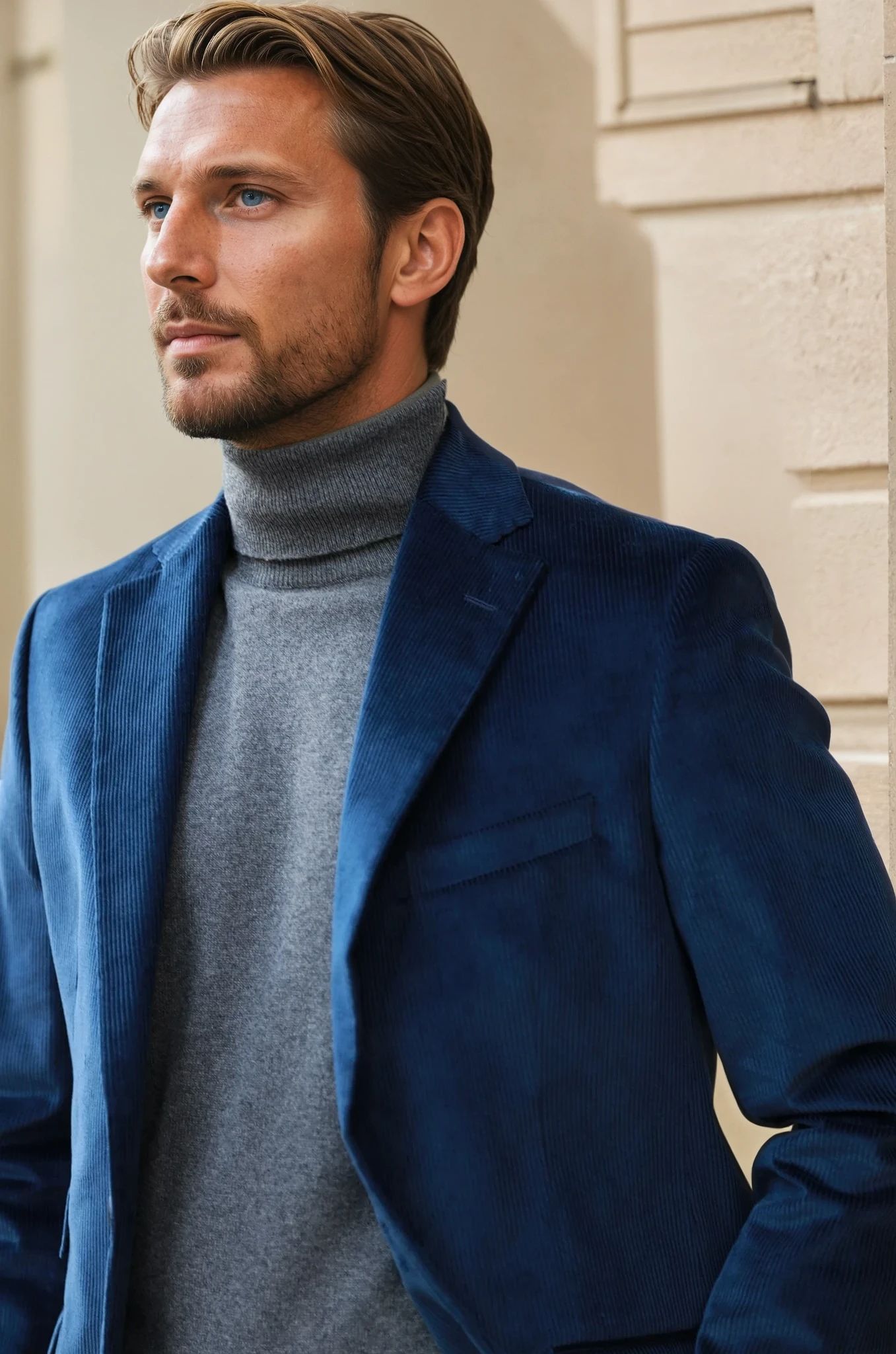 Veste Goal en velours côtelé - Marine-VESTE BLAZER HOMME-Curling-Paris