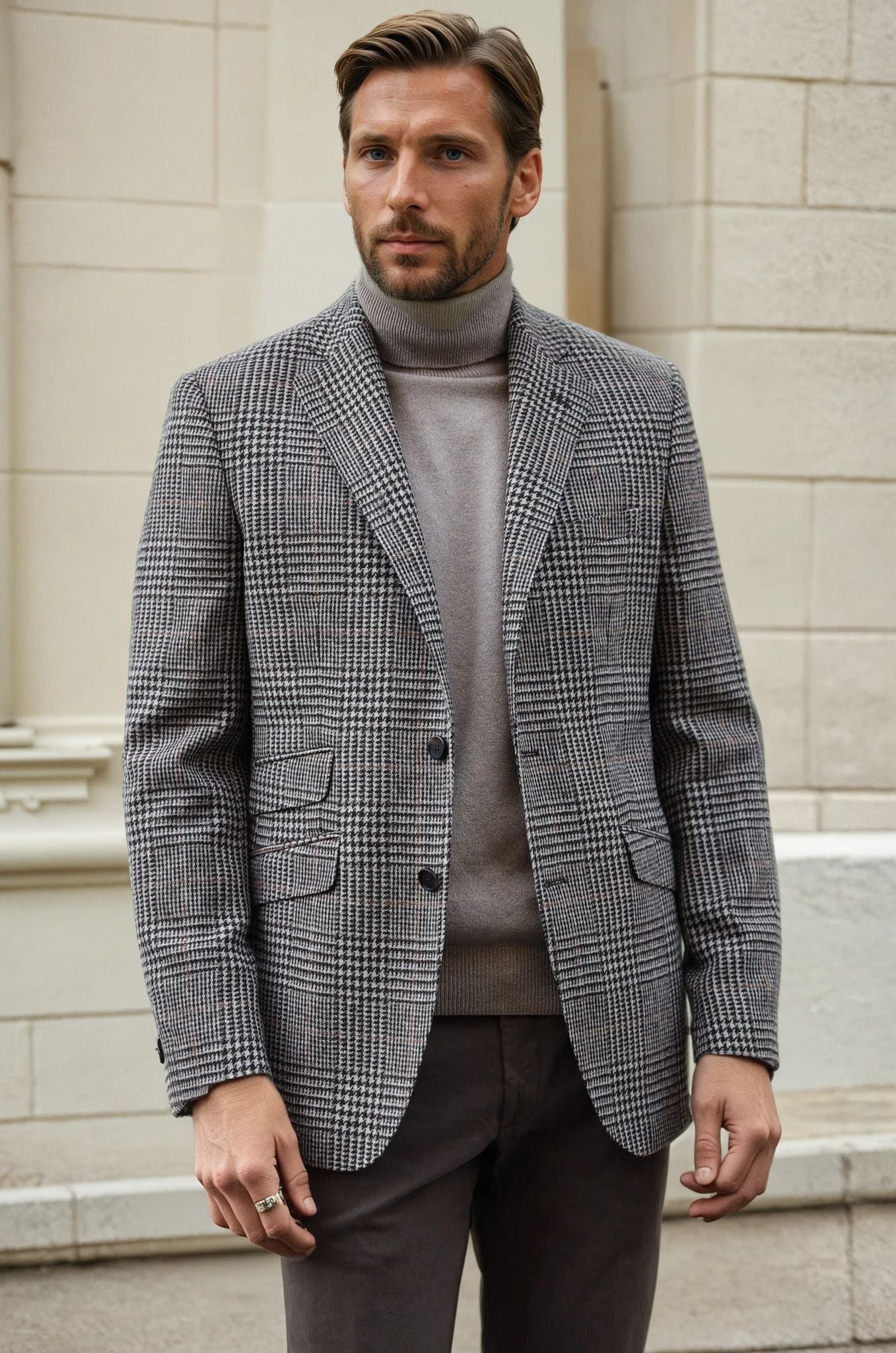 Veste Goal pure laine - Carreaux marron-VESTE BLAZER HOMME-Curling-Paris