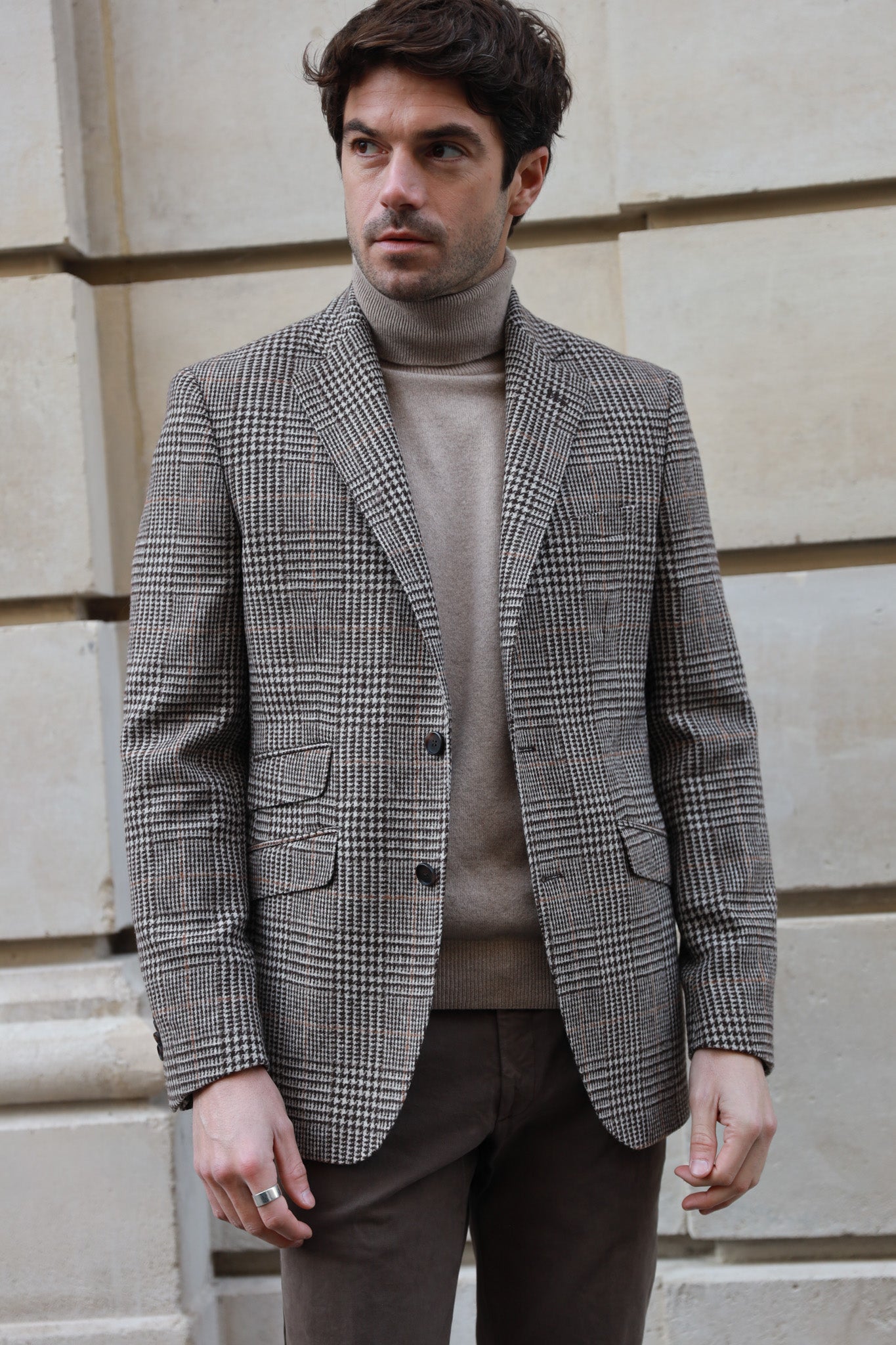 Veste Goal pure laine - Carreaux marron-VESTE BLAZER HOMME-Curling-Paris