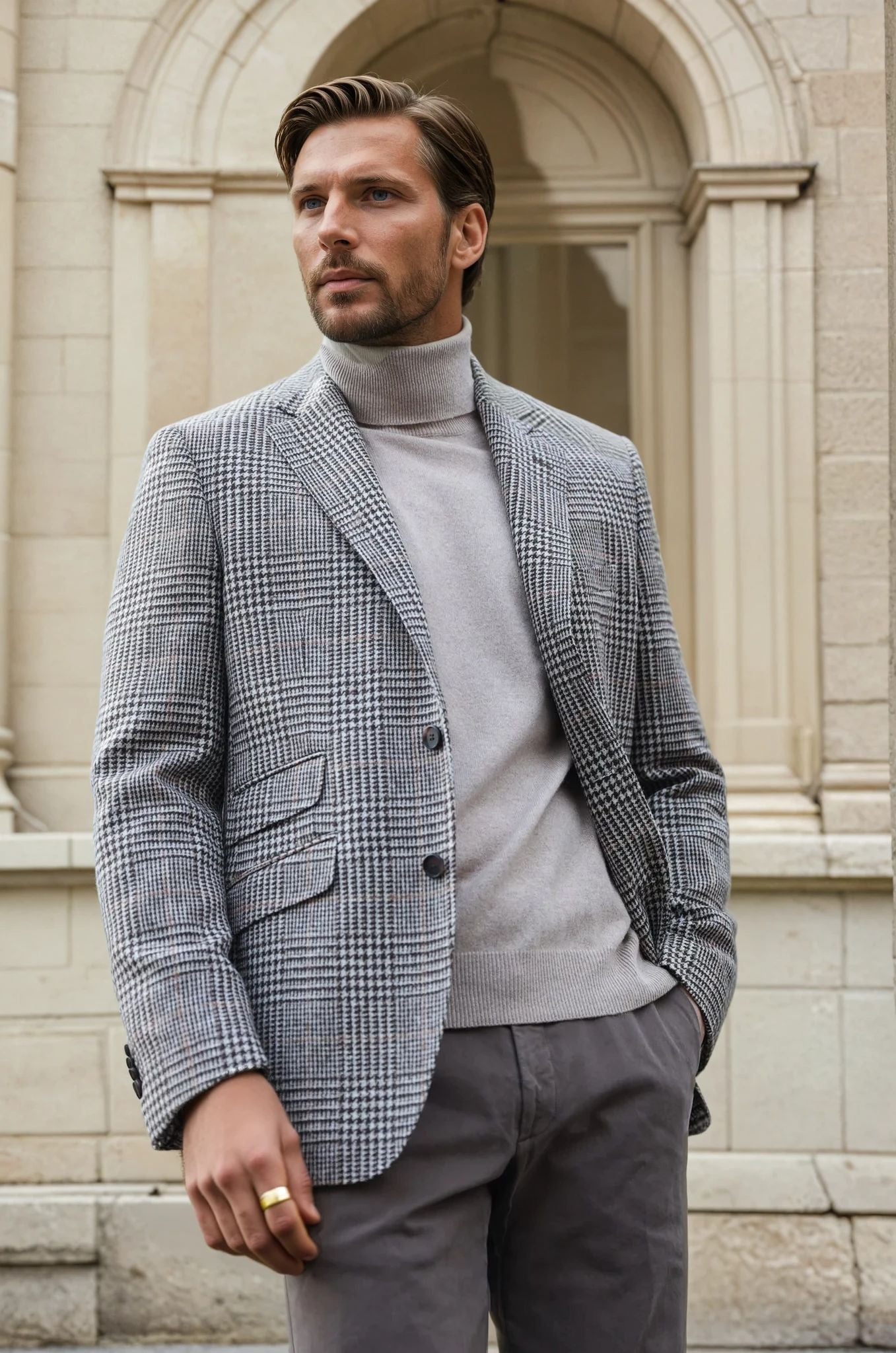 Veste Goal pure laine - Carreaux marron-VESTE BLAZER HOMME-Curling-Paris