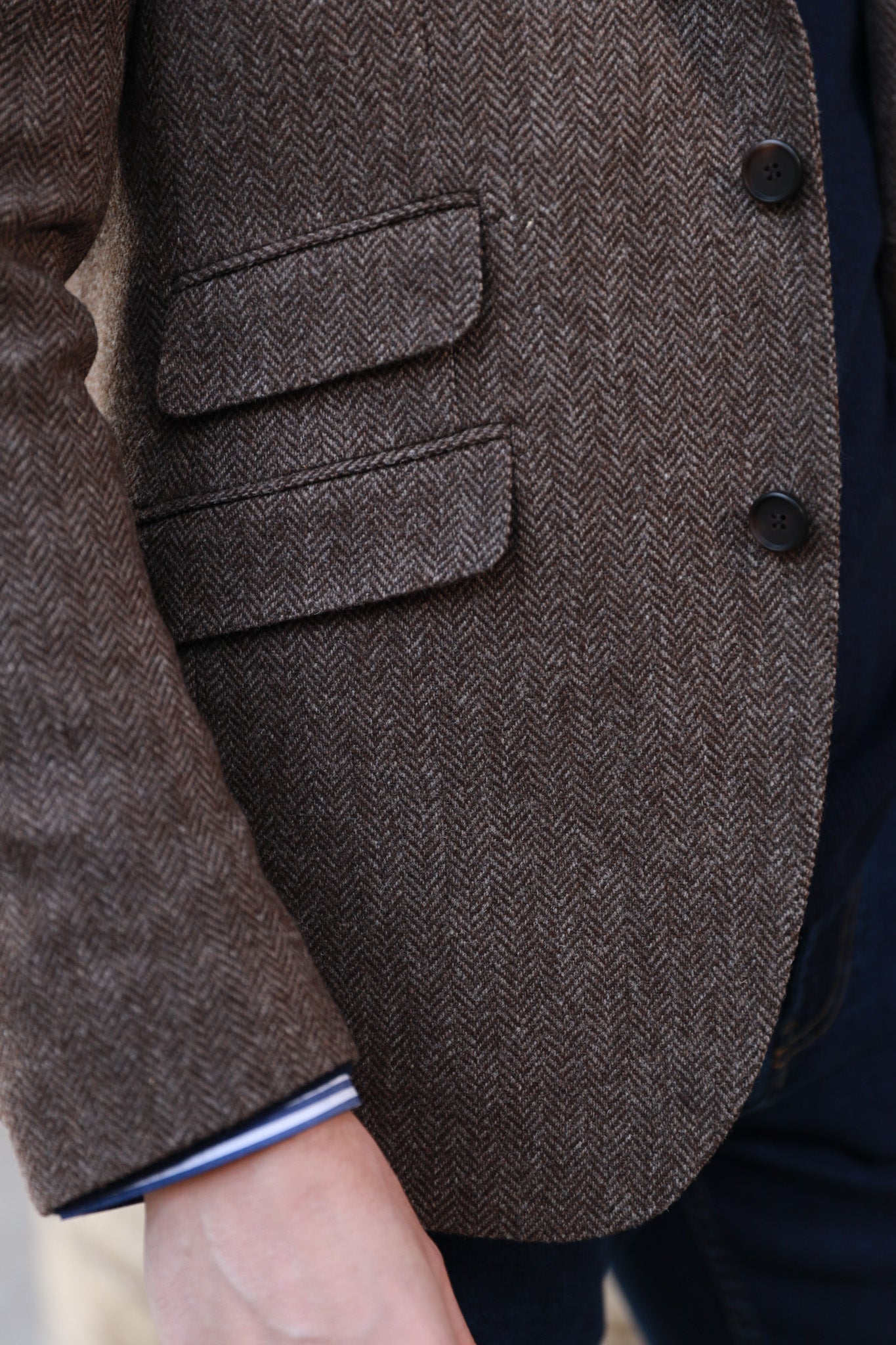 Veste Goal pure laine - Chevron marron-VESTE BLAZER HOMME-Curling-Paris