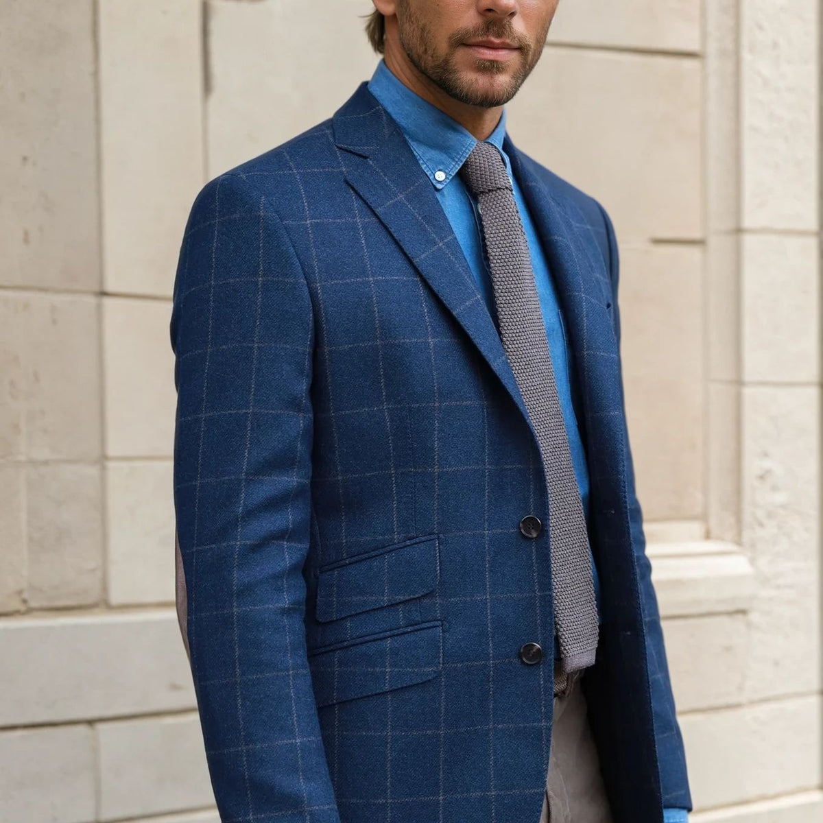 Veste Aquascutum 100% Laine Pure - Taille 44 - Bleu Carreaux - Occasion Parfait état