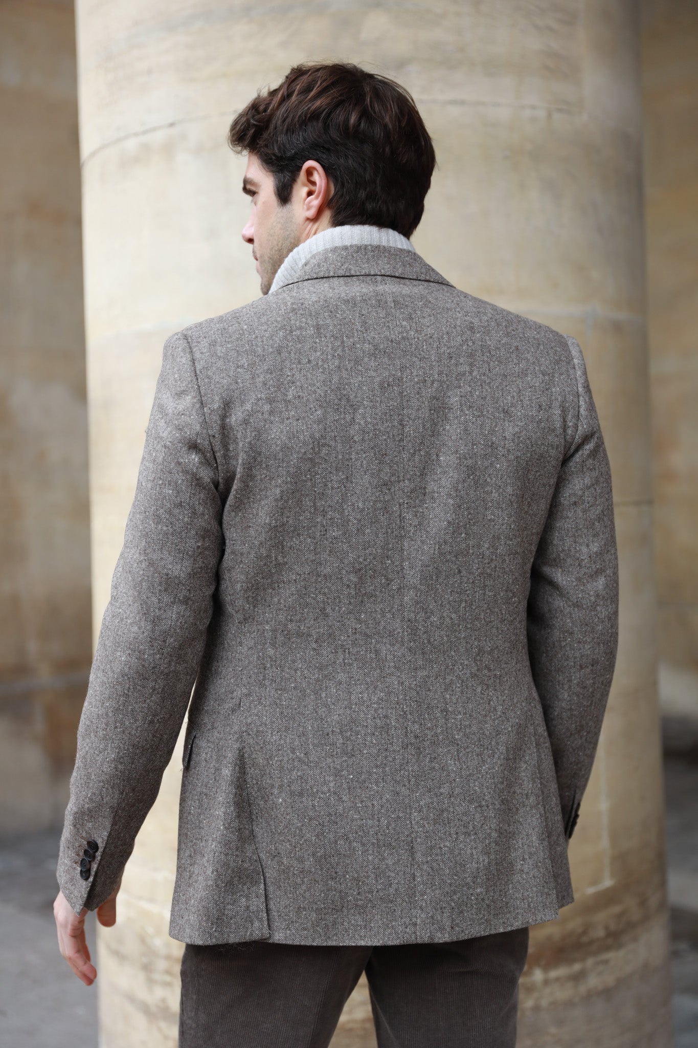 Veste Goal pure laine en tweed - Beige-VESTE BLAZER HOMME-Curling-Paris