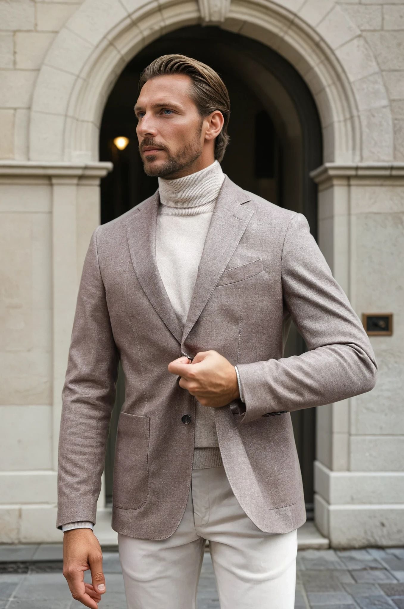 Veste Gostev en coton d'hiver - Mushroom-VESTE BLAZER HOMME-Curling-Paris