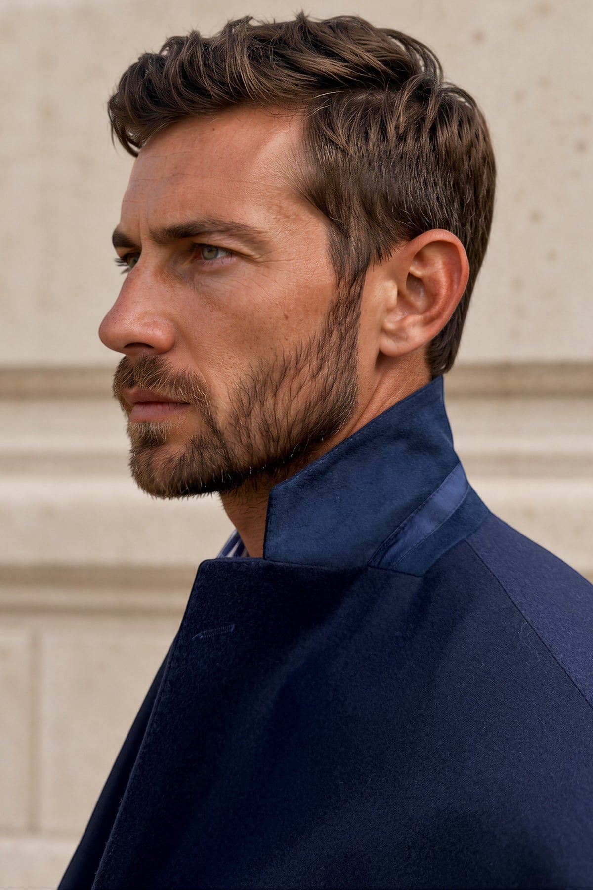 Veste Gostev tissu en laine et cachemire Loro Piana - Marine-VESTE BLAZER HOMME-Curling-Paris
