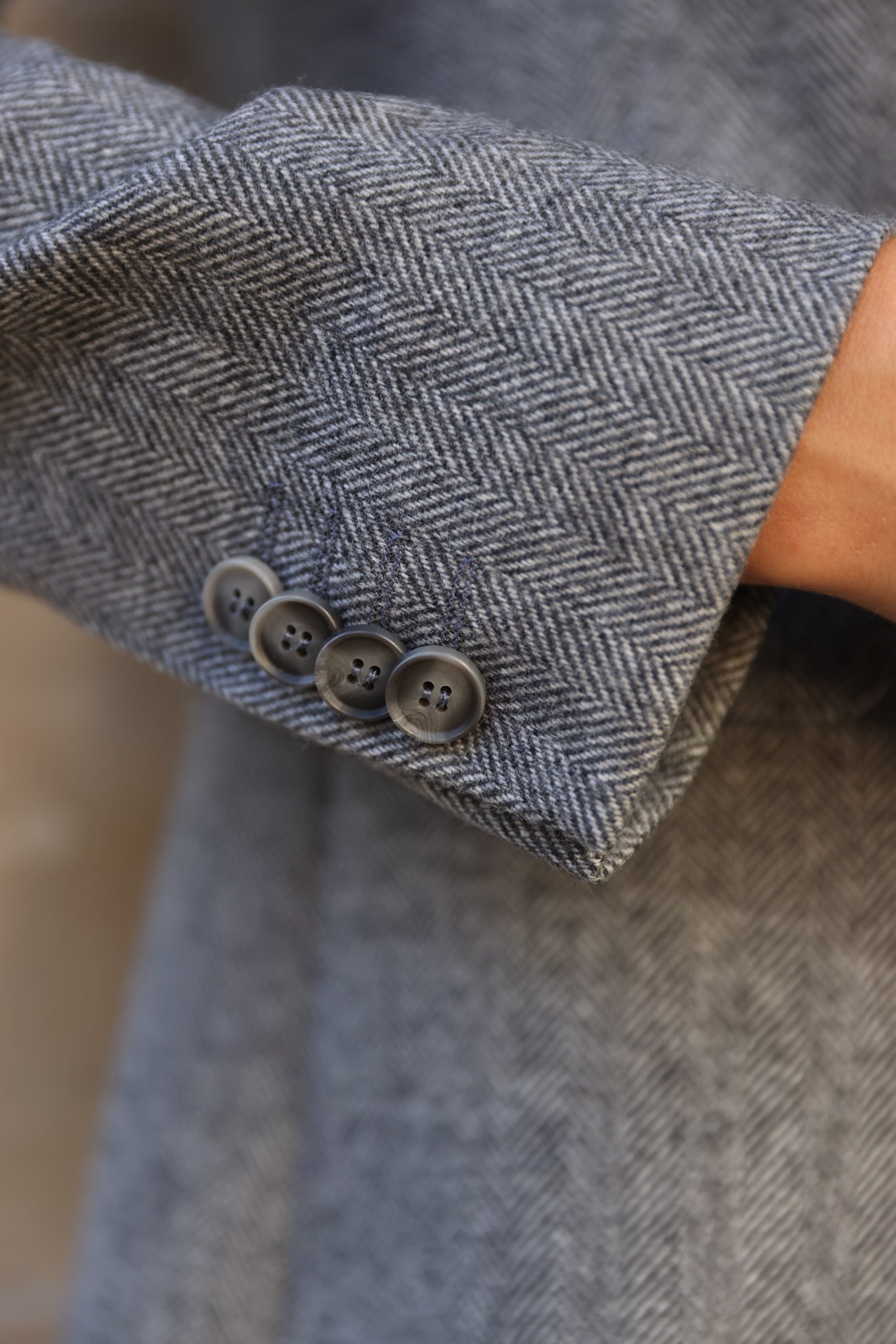 Veste Isabel 100% laine vierge - Chevron Gris-VESTE BLAZER FEMME-Curling-Paris